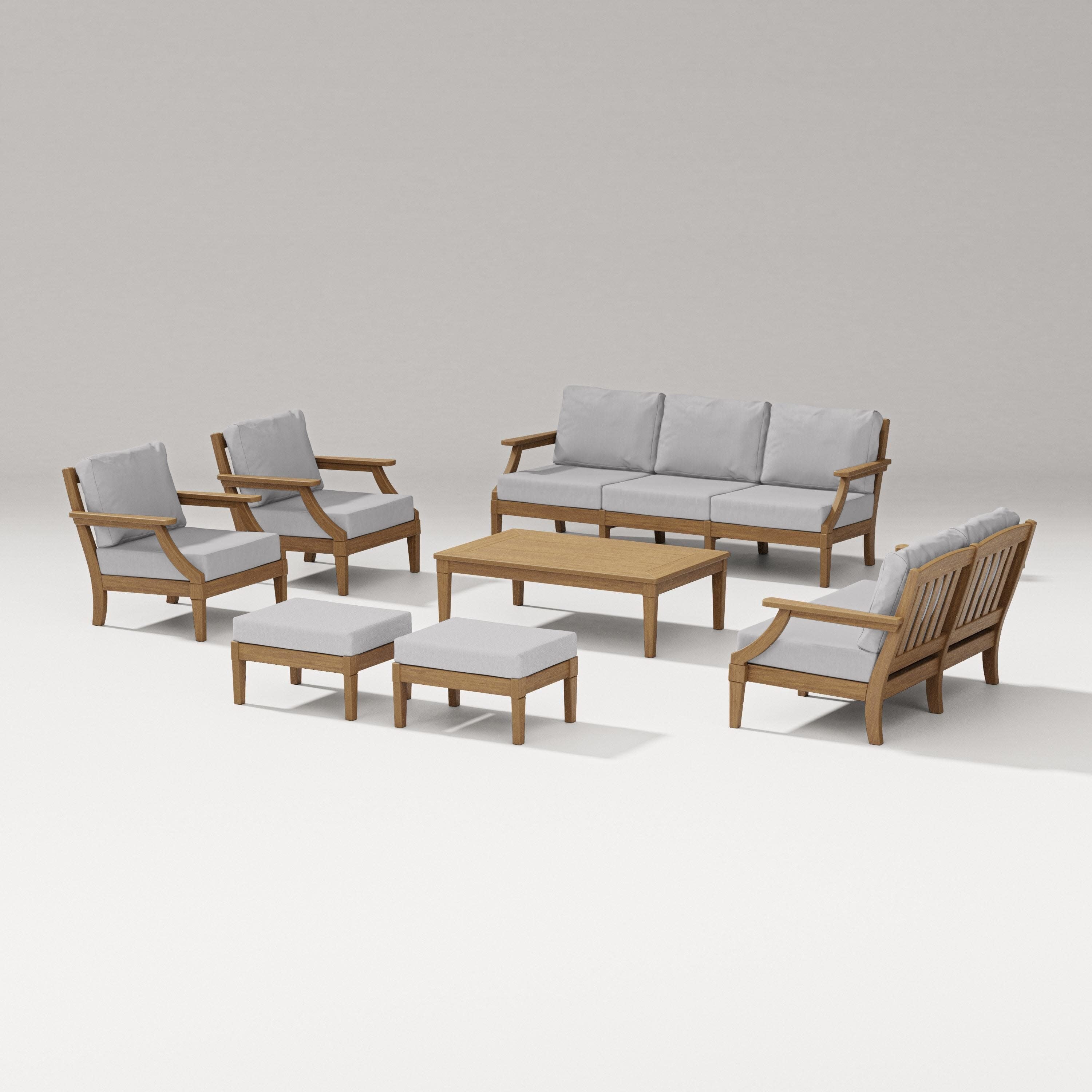 Estate 7-Piece Lounge Sofa Set in Natural / Granite