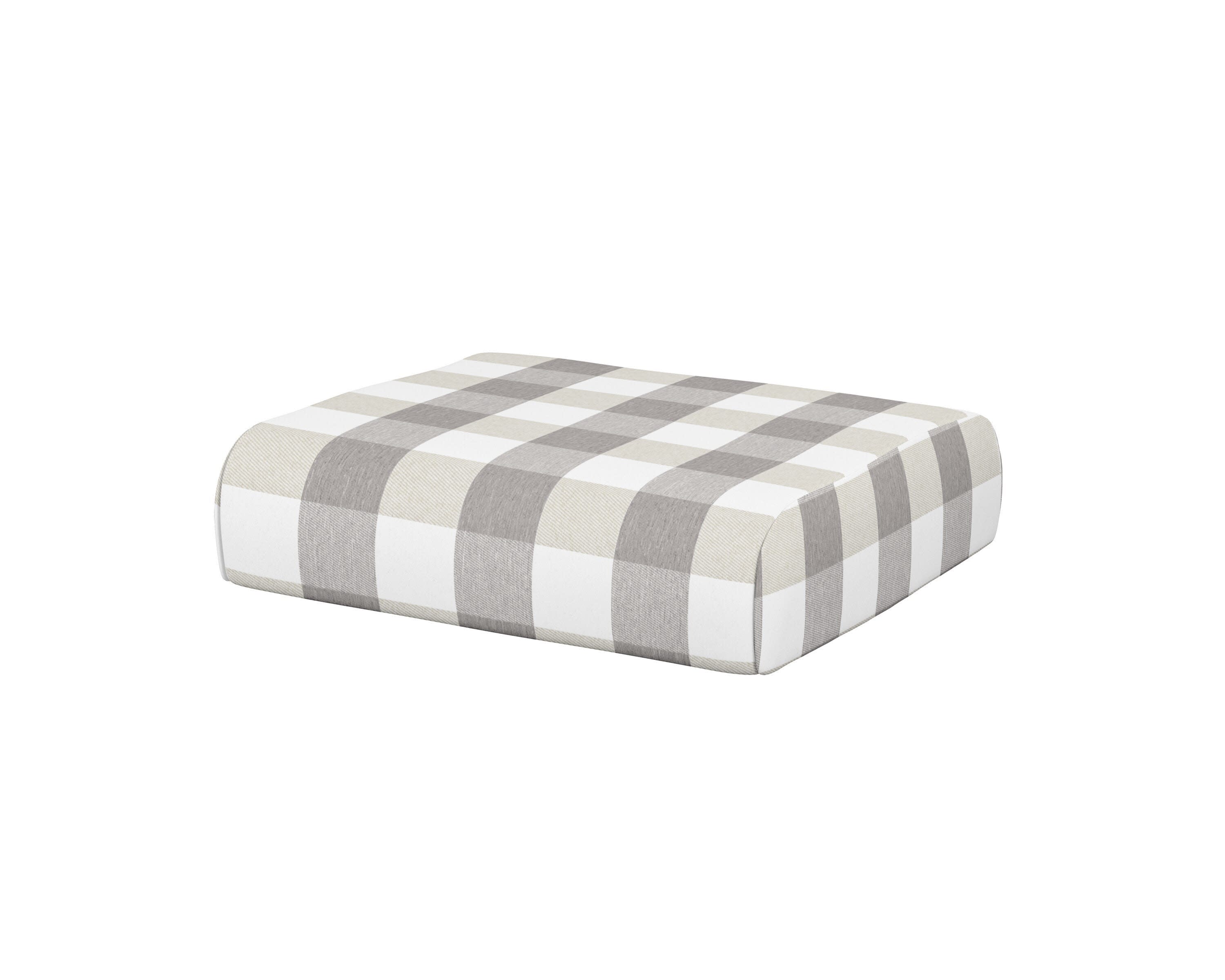 Club Ottoman Cushion in Buffalo Plaid Grey Mist