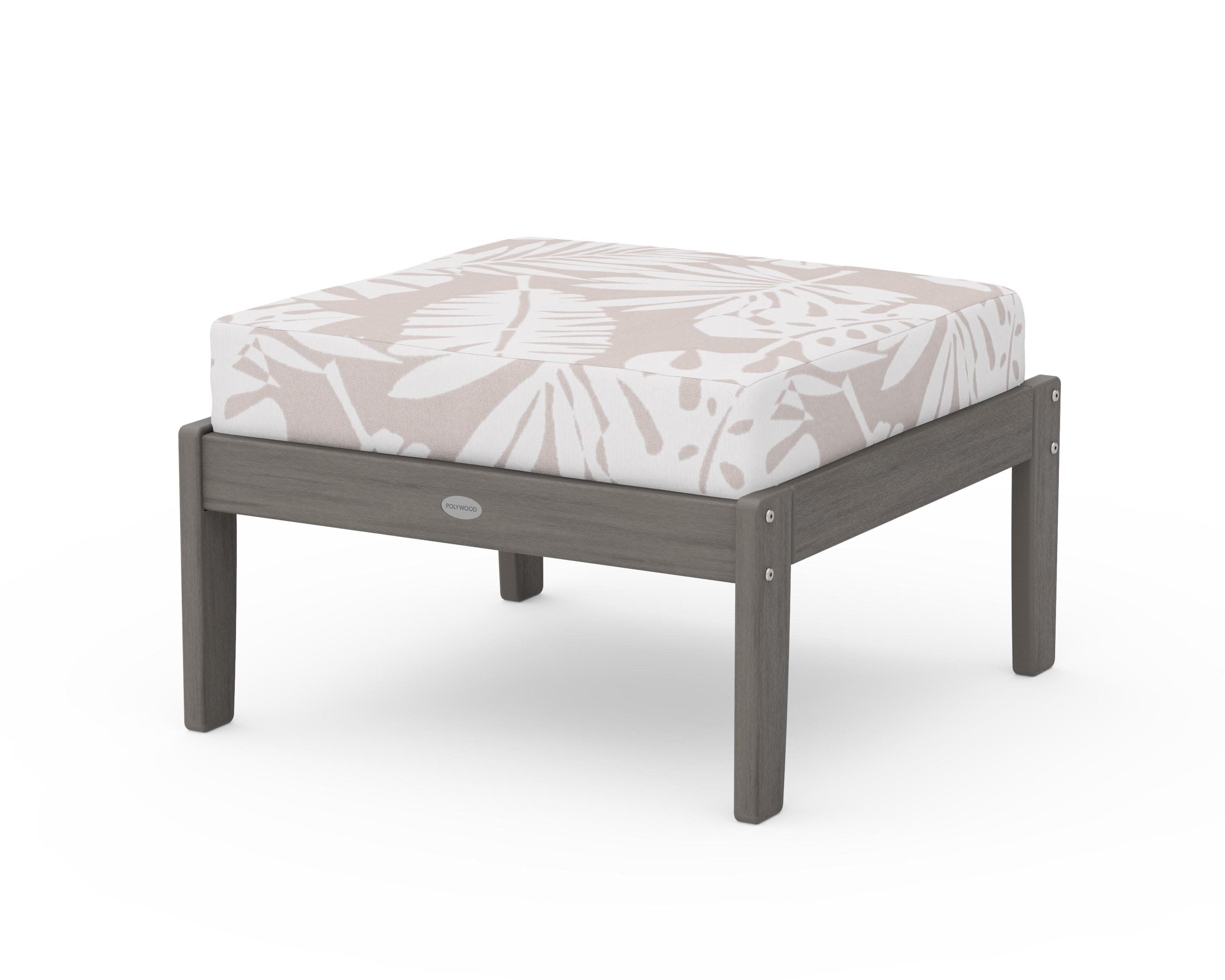 Braxton Deep Seating Ottoman in Driftwood / Leaf Dune Burlap