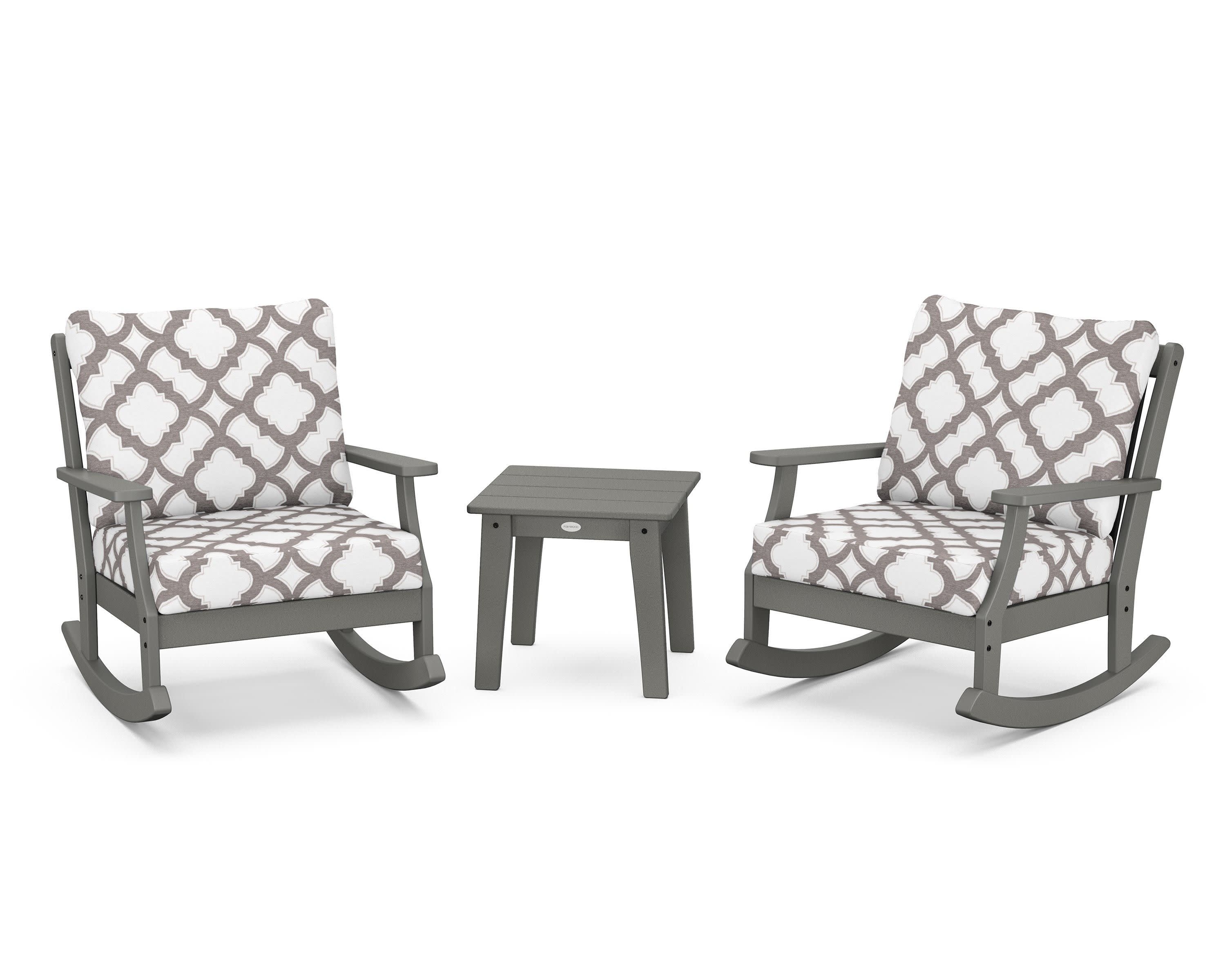 Braxton 3-Piece Deep Seating Rocker Set in Slate Grey / Trellis Grey Mist