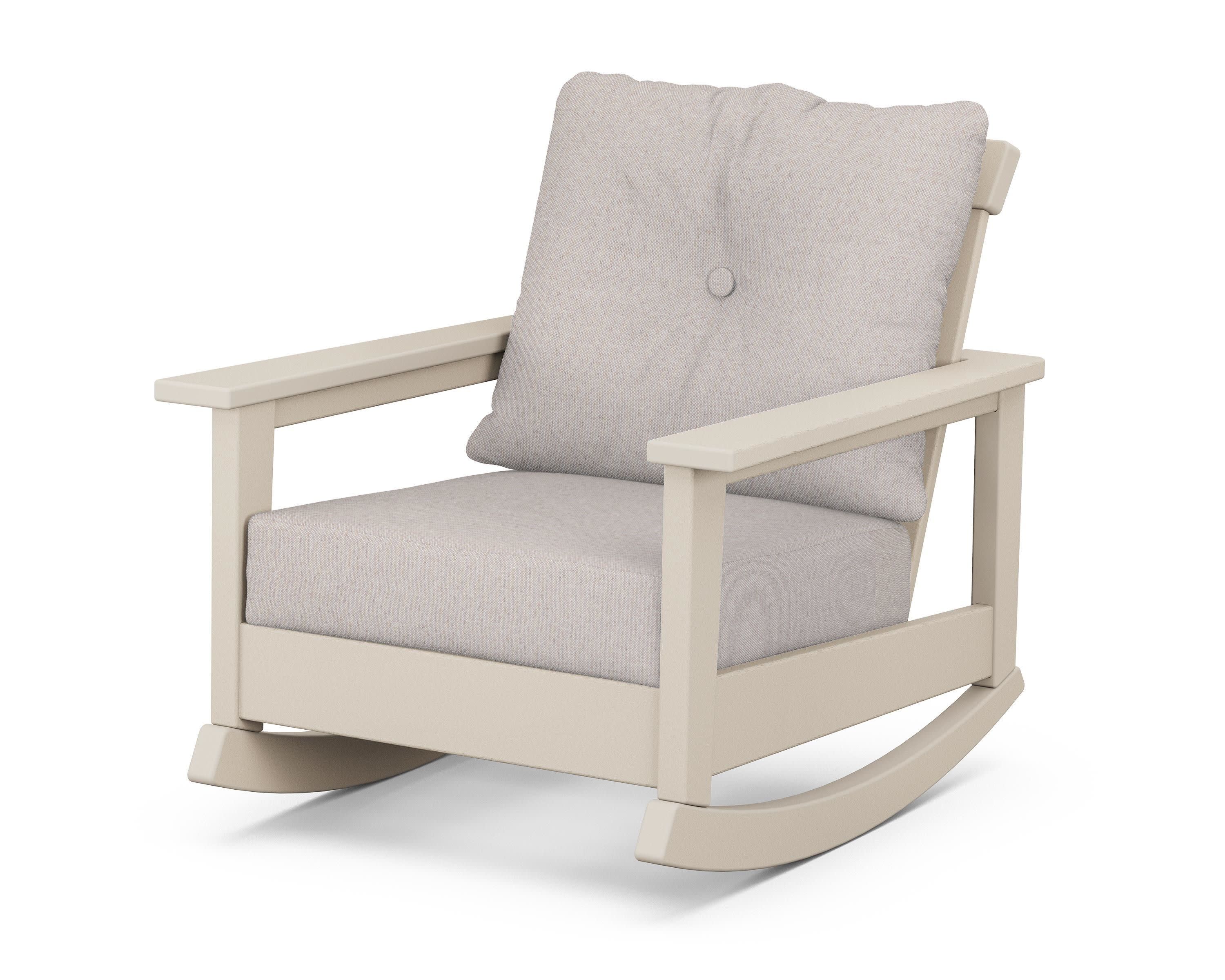 Prescott Deep Seating Rocking Chair in Sand / Dune Burlap