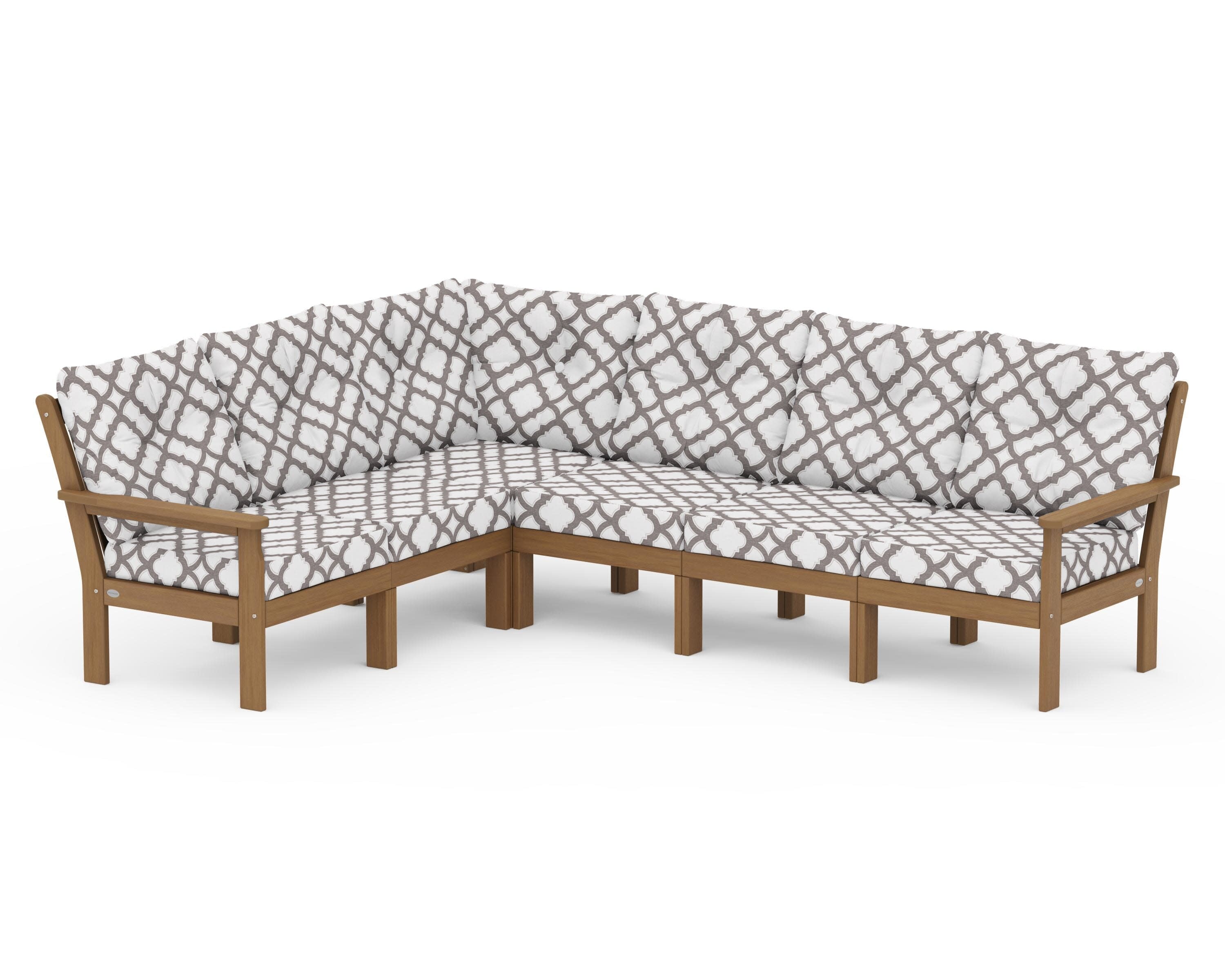 Vineyard 6-Piece Sectional in Natural / Trellis Grey Mist