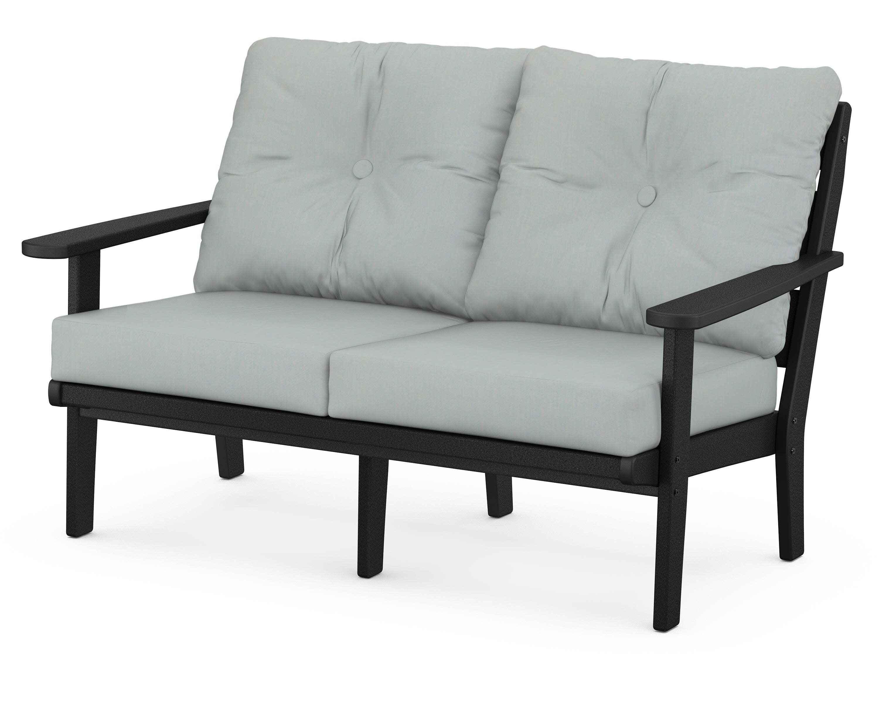 Lakeside Deep Seating Loveseat in Black / Spa