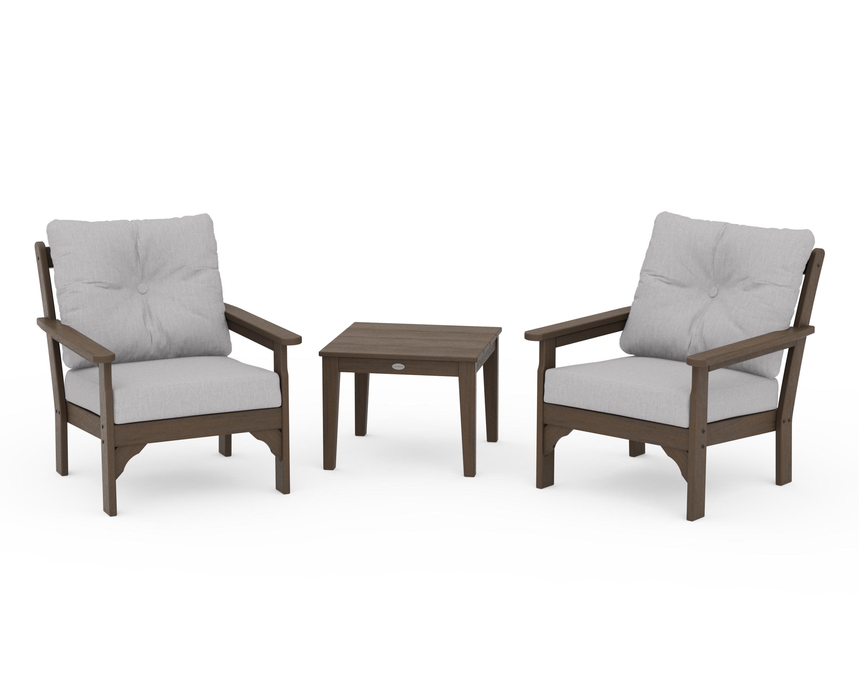Vineyard 3-Piece Deep Seating Set in Kona / Granite