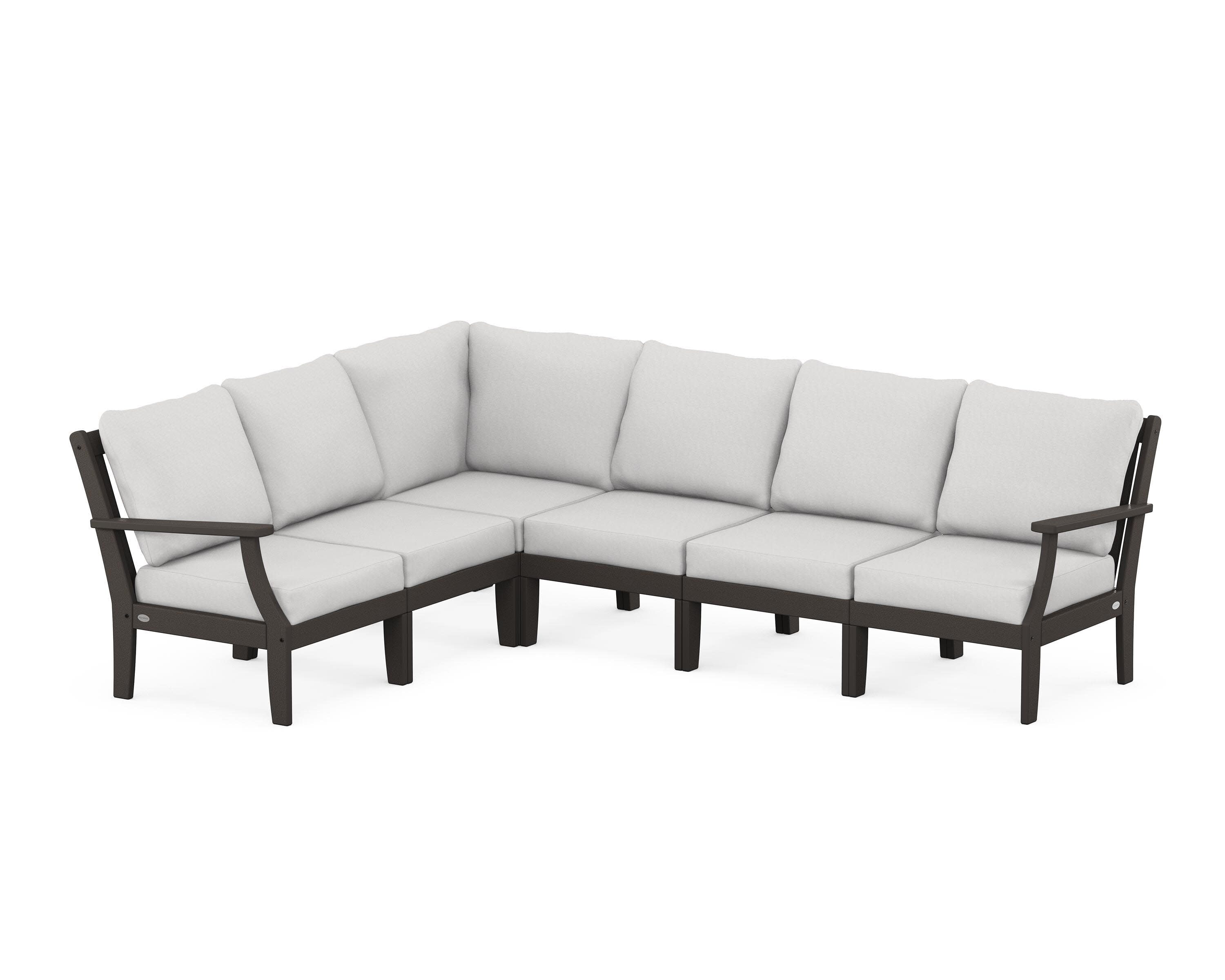 Braxton Modular 6-Piece Deep Seating Set in Vintage Coffee / Diamond in the Rough