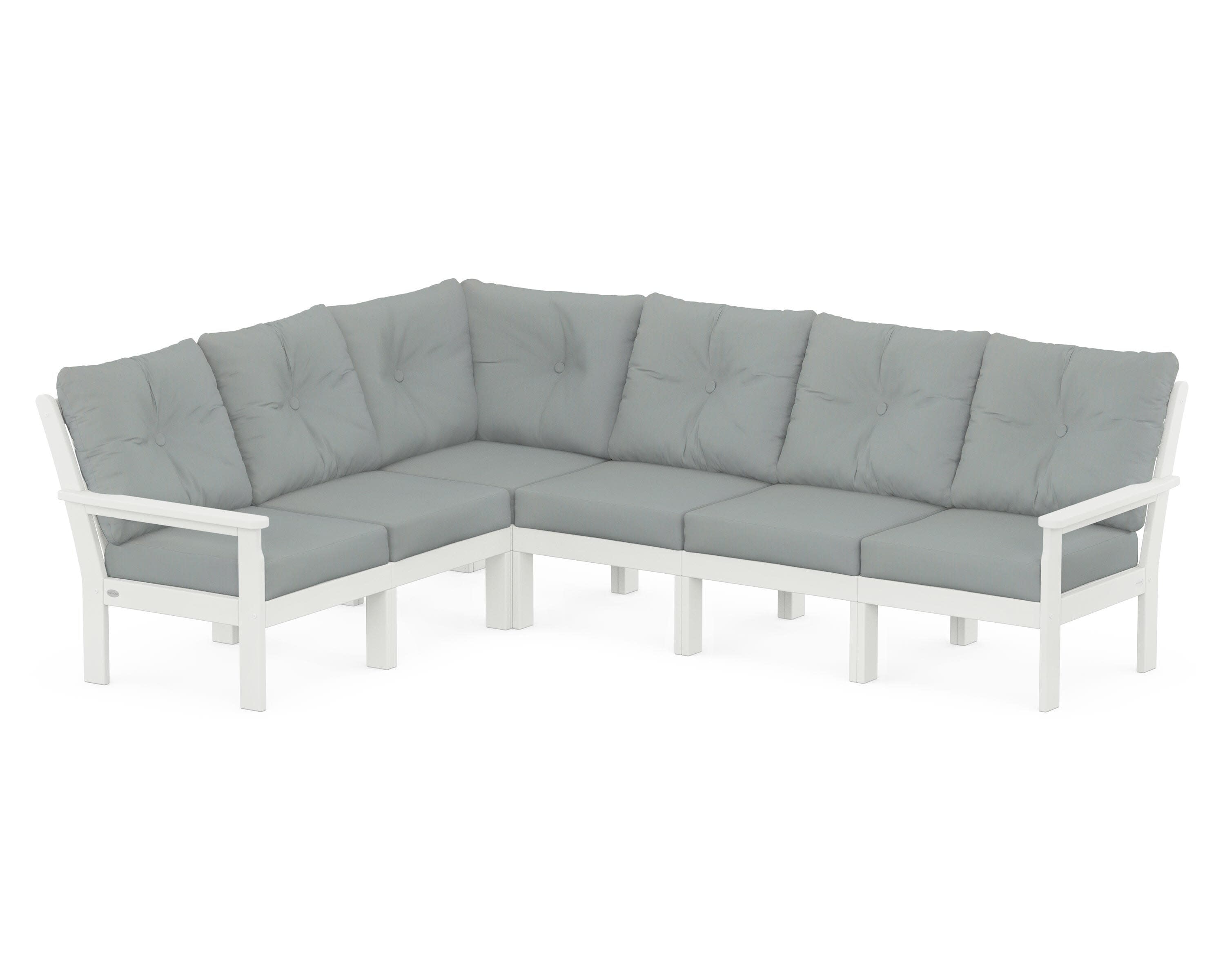 Vineyard 6-Piece Sectional in Vintage White / Spa