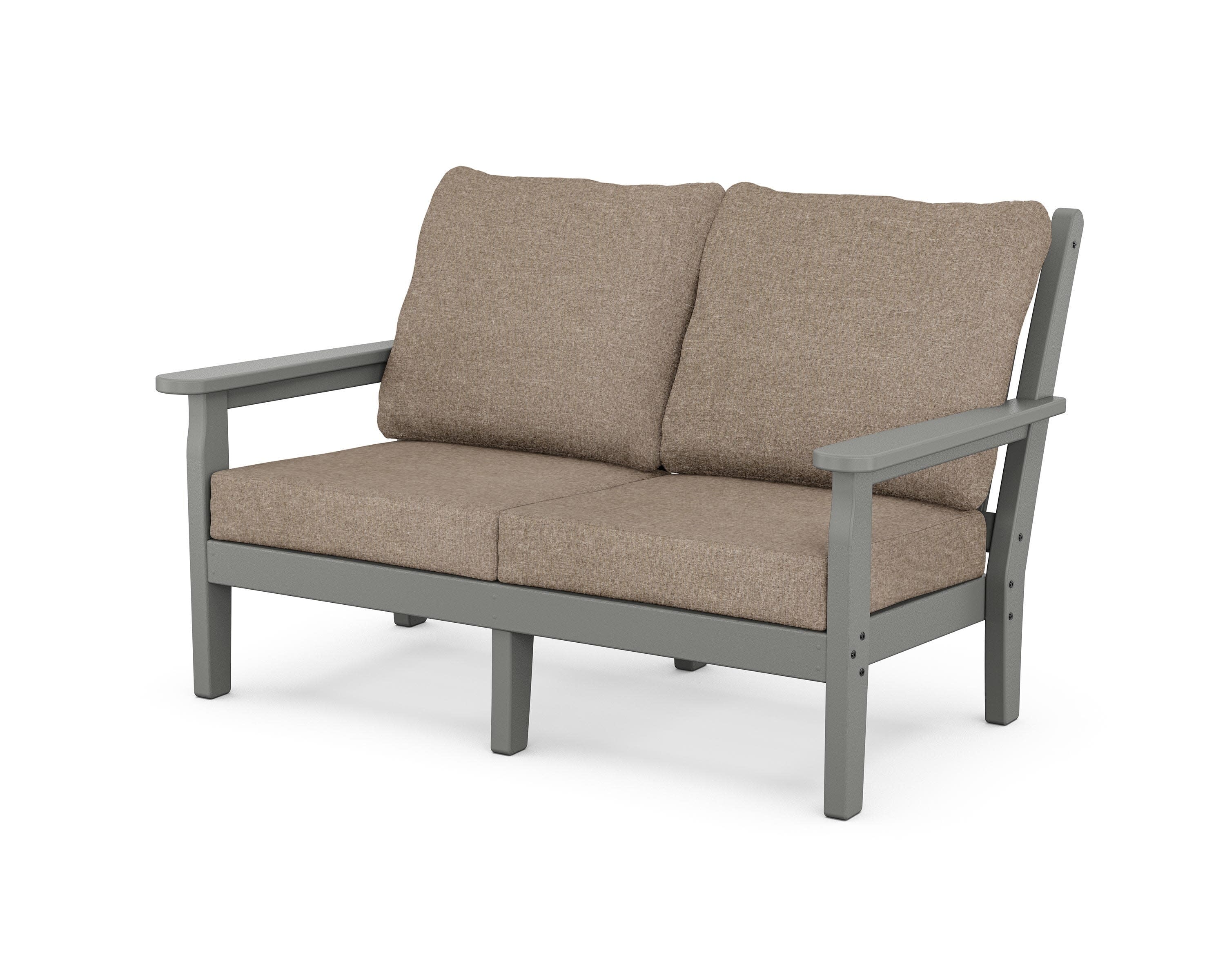 Chippendale Deep Seating Loveseat in Slate Grey / Spiced Burlap
