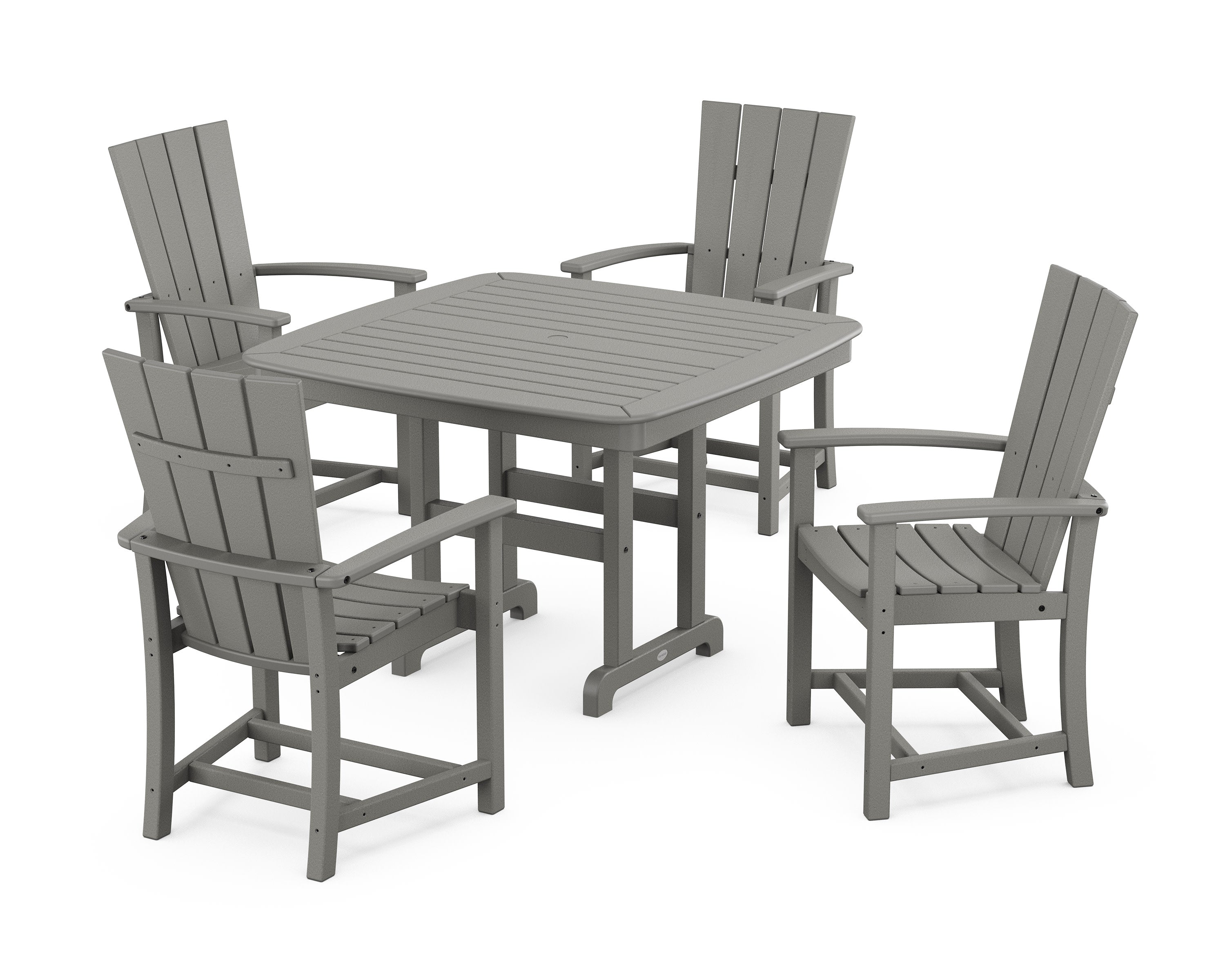 Quattro 5-Piece Dining Set with Trestle Legs in Slate Grey