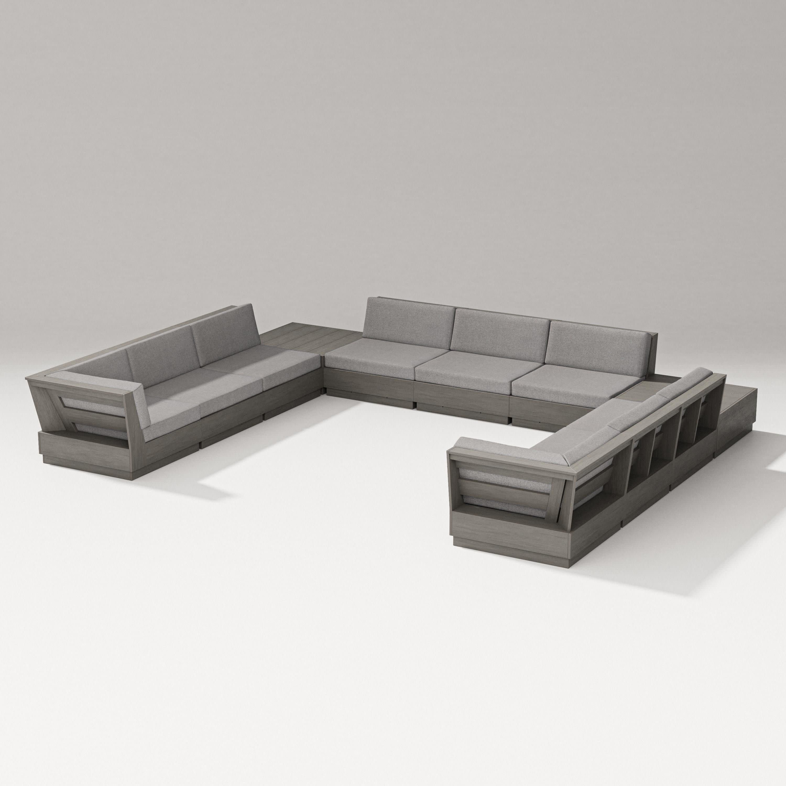 Elevate 11-Piece U-Shaped Sofa Sectional in Driftwood / Grey Mist