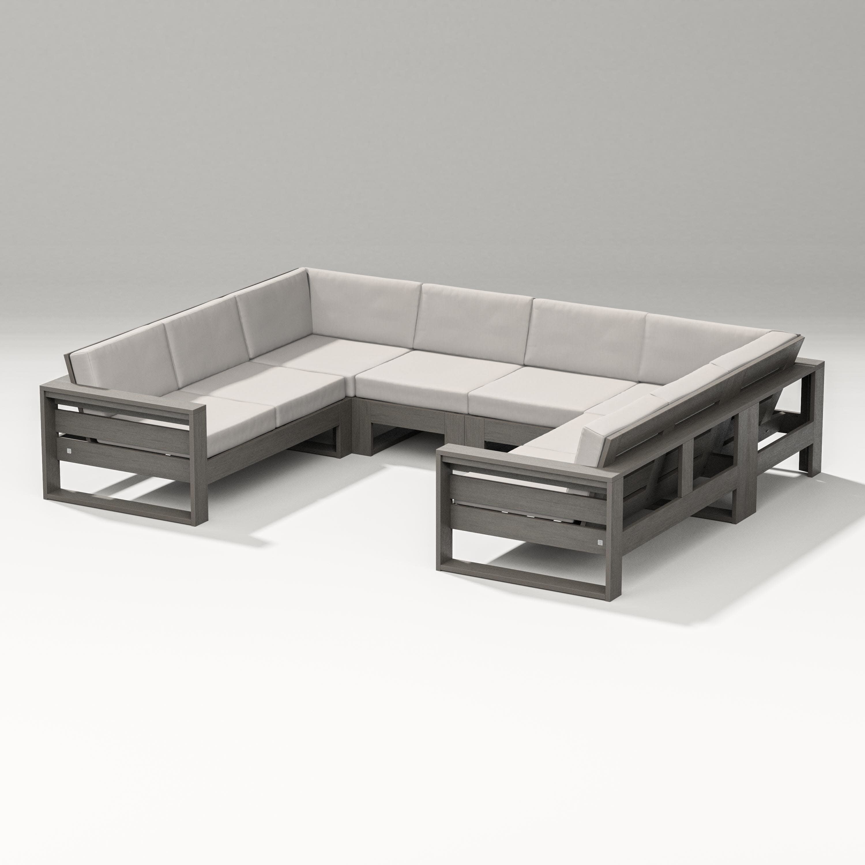 Latitude U-Shaped Sectional in Driftwood / Cast Ash