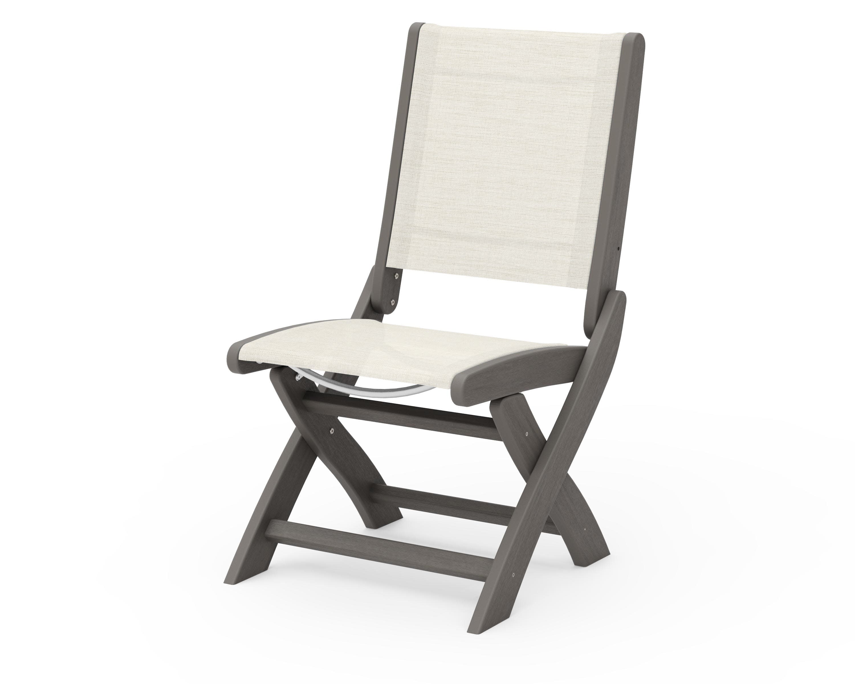 Coastal Folding Side Chair in Driftwood / Parchment Sling
