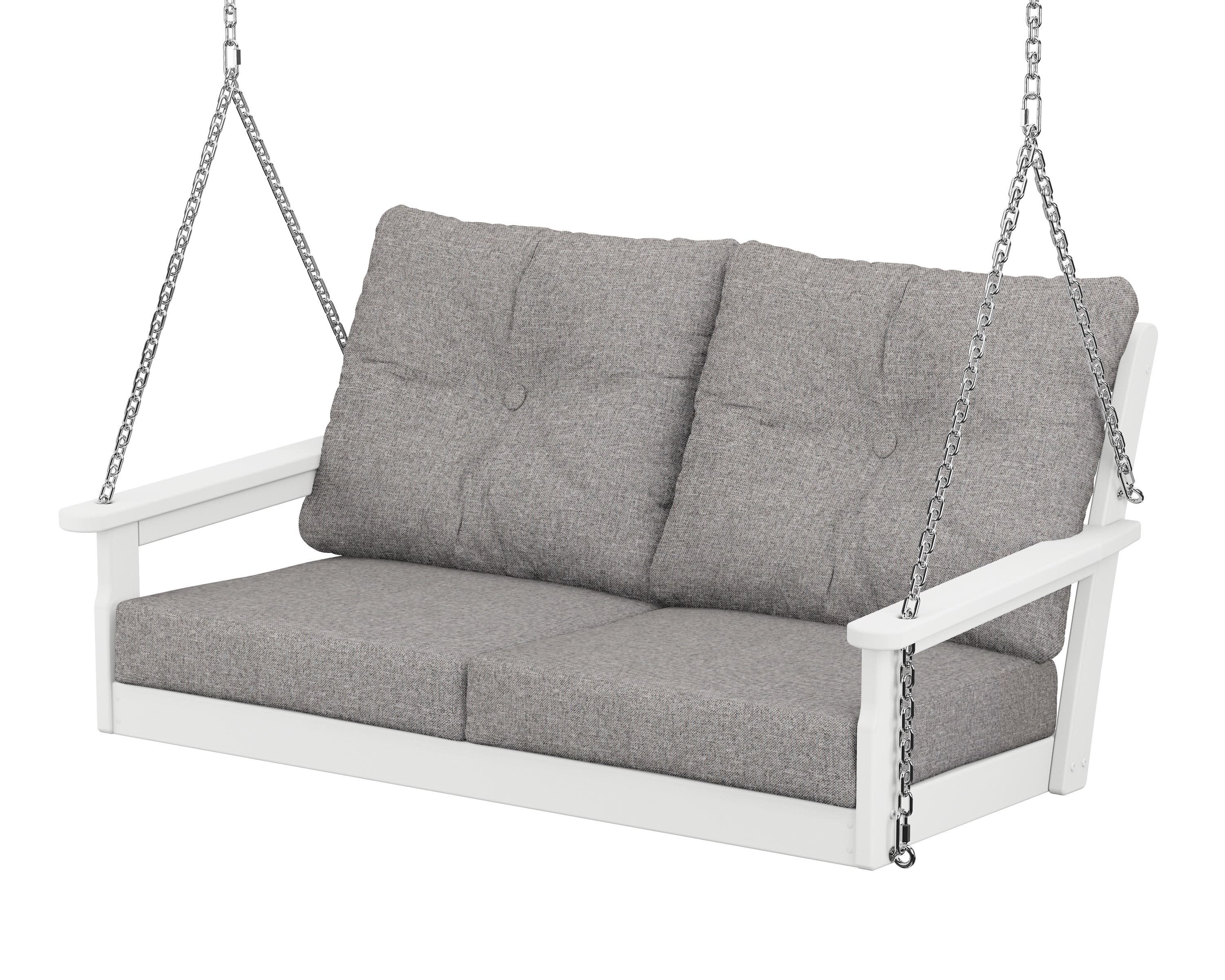 Vineyard Deep Seating Swing in White / Grey Mist