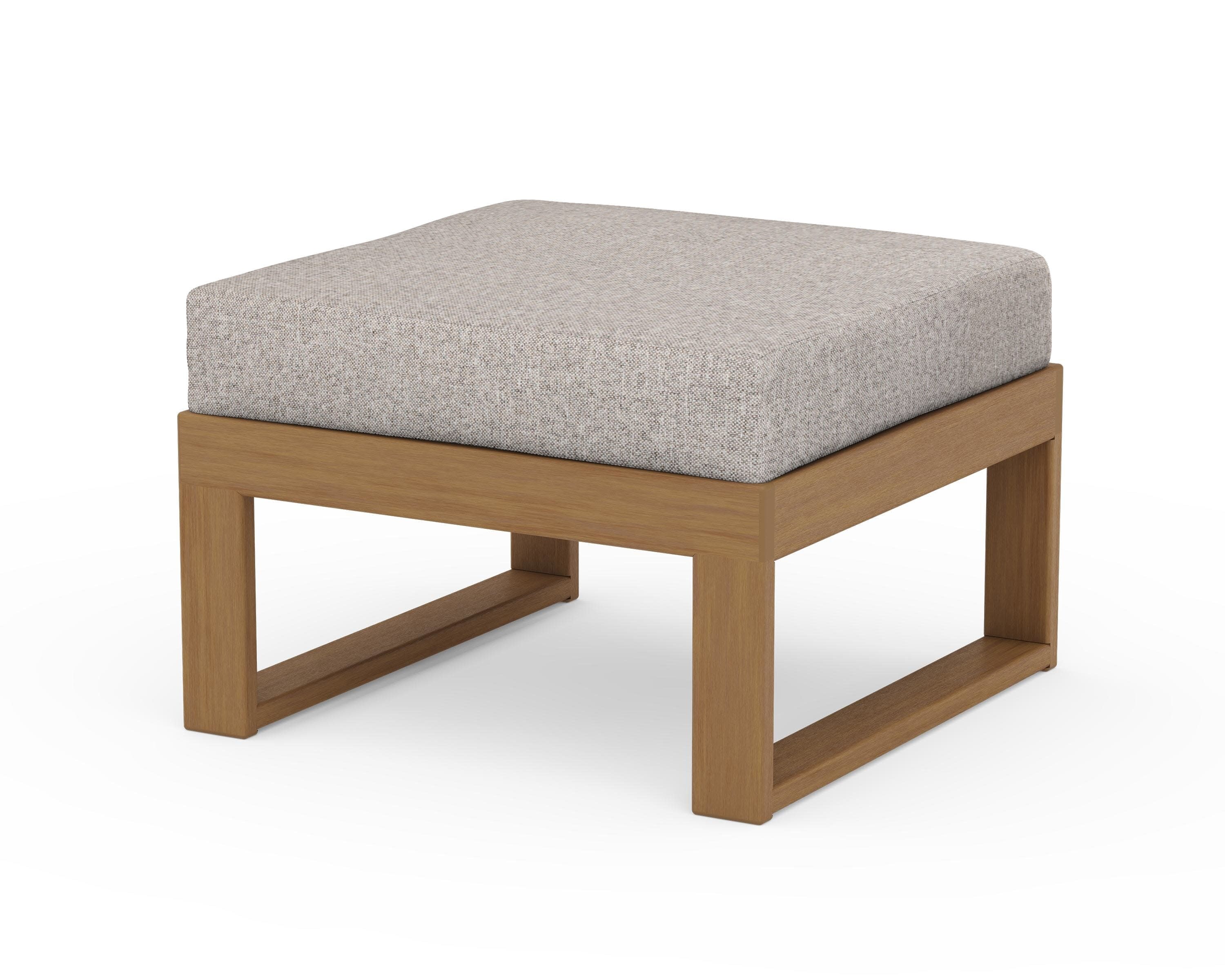 Modular Ottoman - Modern in Natural / Weathered Tweed