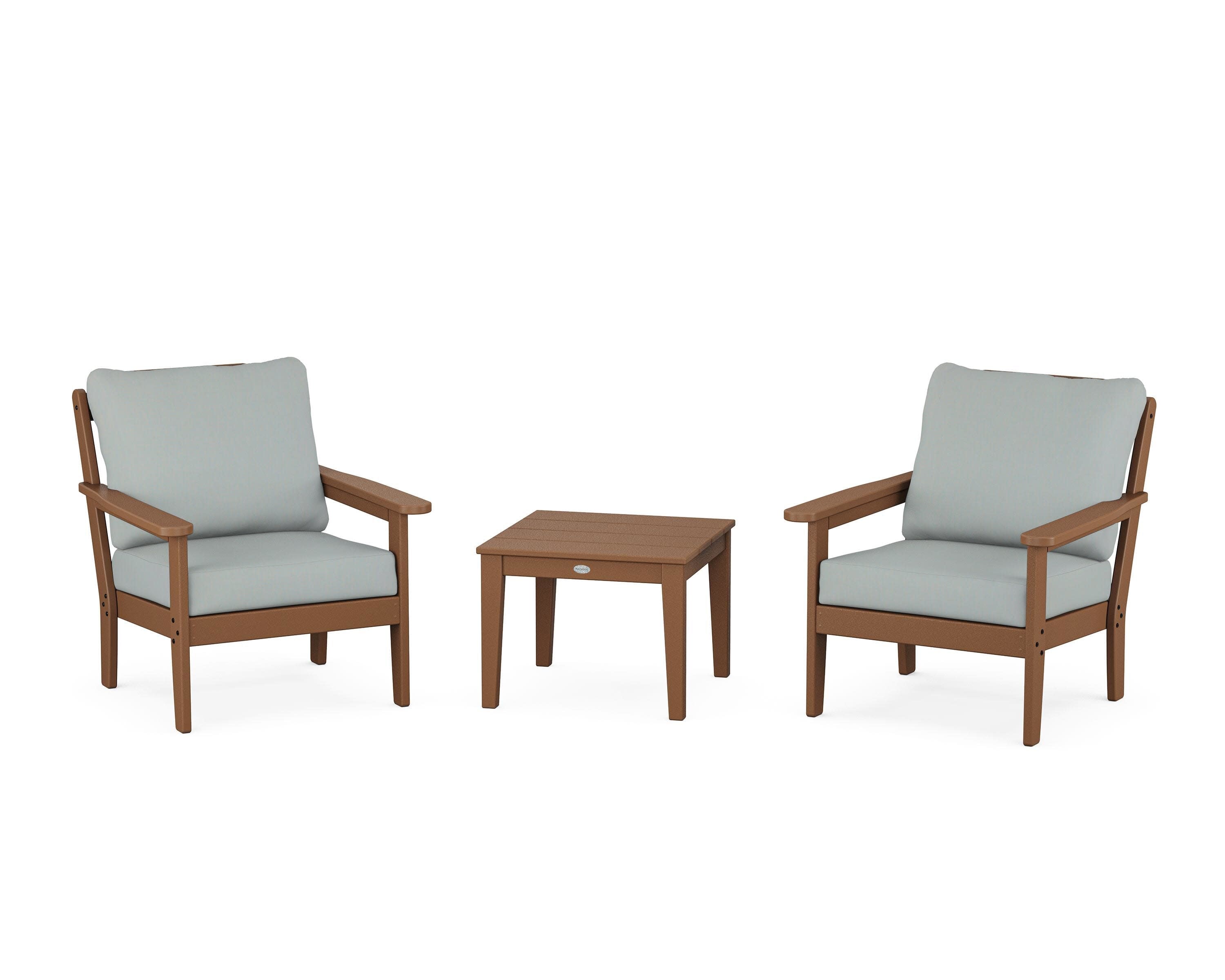 Cottage 3-Piece Deep Seating Set in Teak / Spa