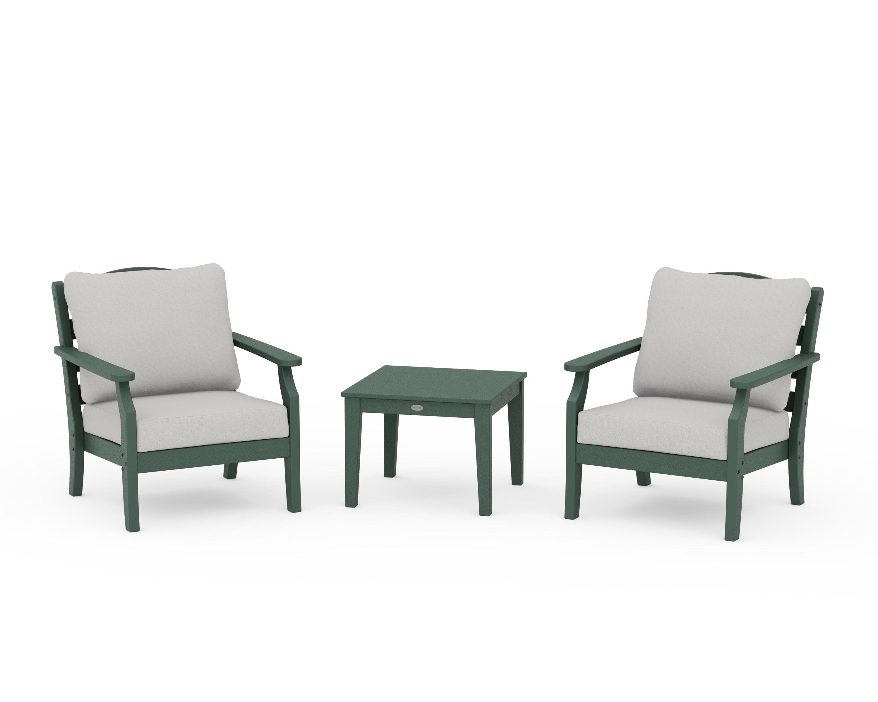 Savannah 3-Piece Deep Seating Set in Green / Diamond in the Rough
