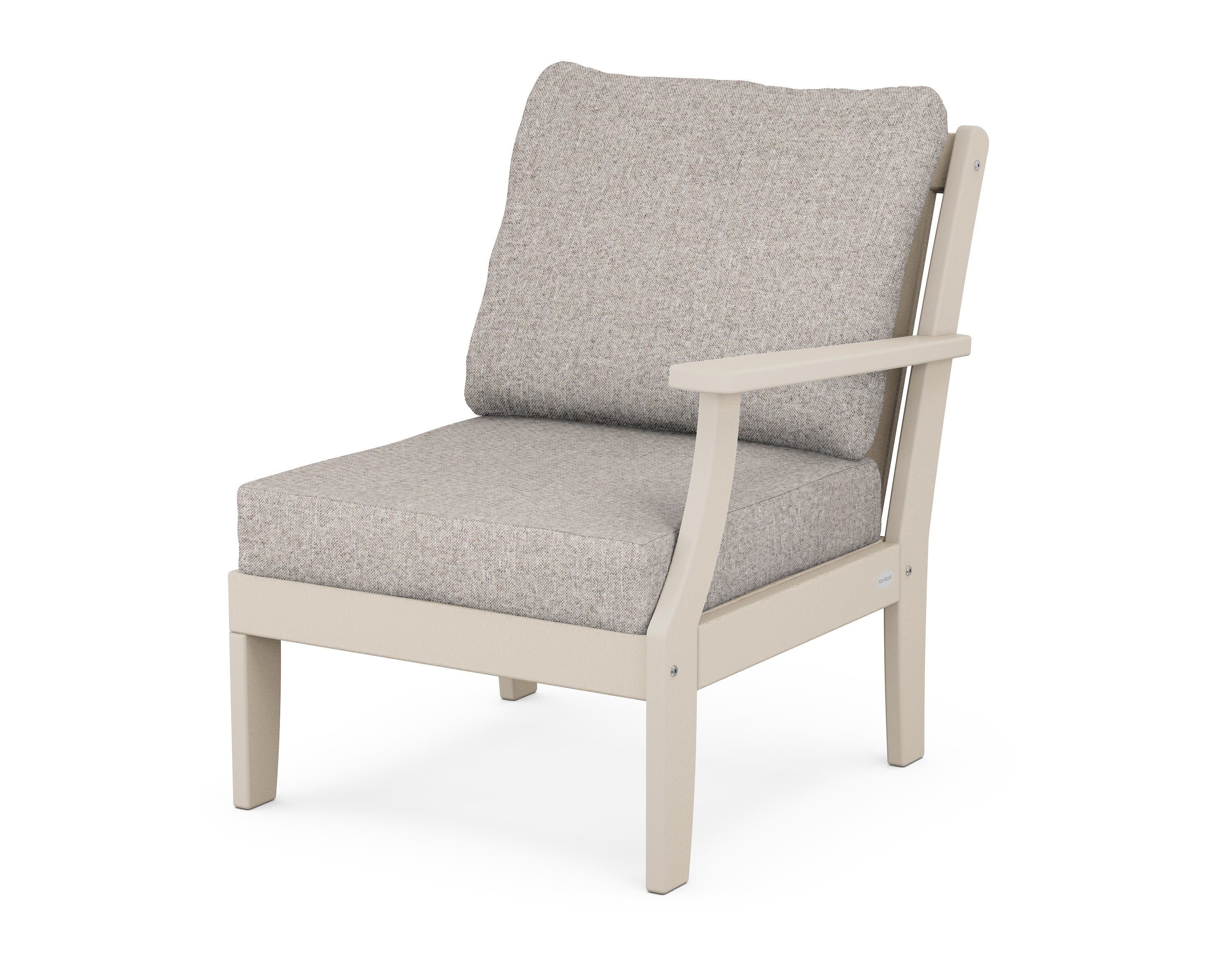 Braxton Modular Right Arm Chair in Sand / Weathered Tweed