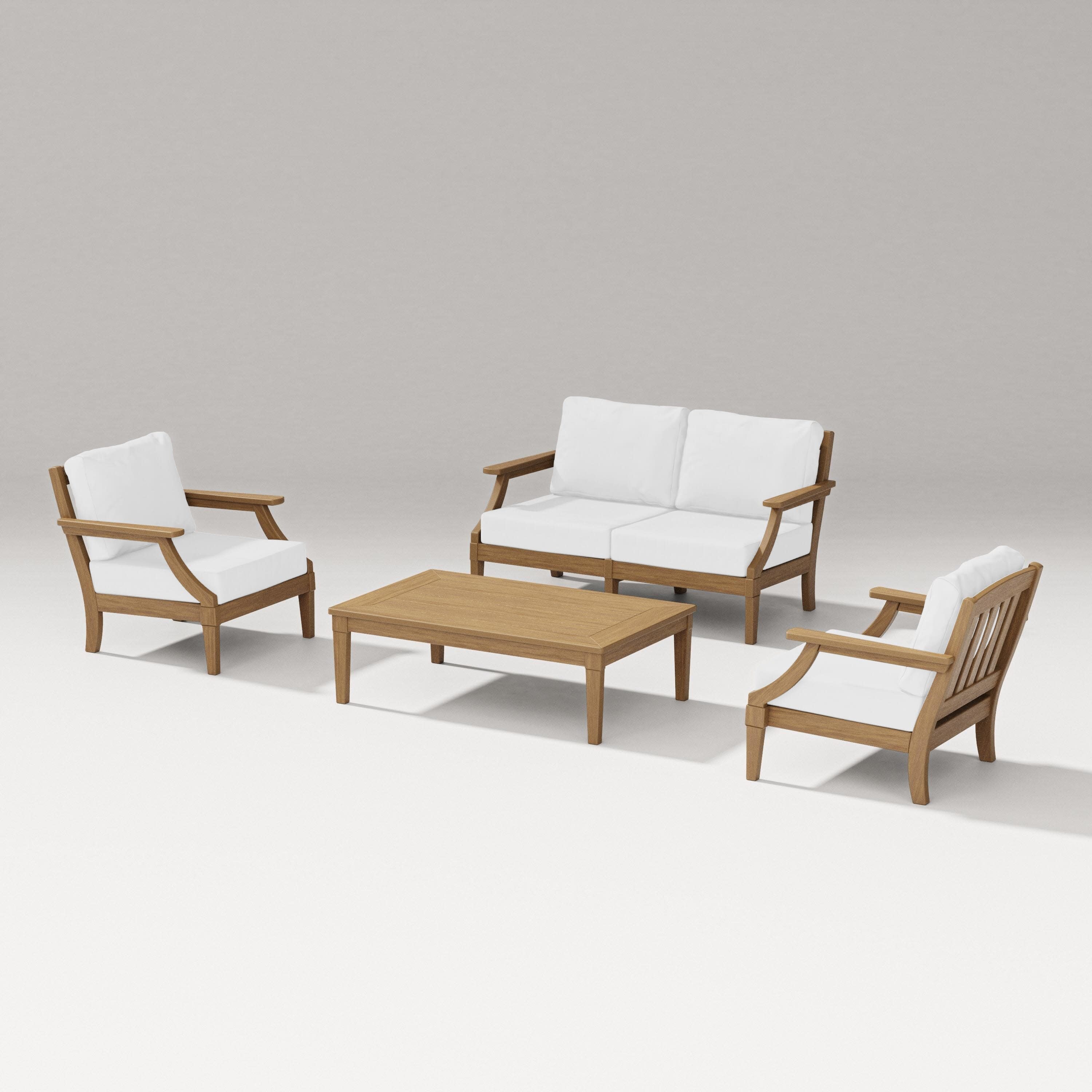 Estate Lounge 4-Piece Loveseat Set in Natural / Natural