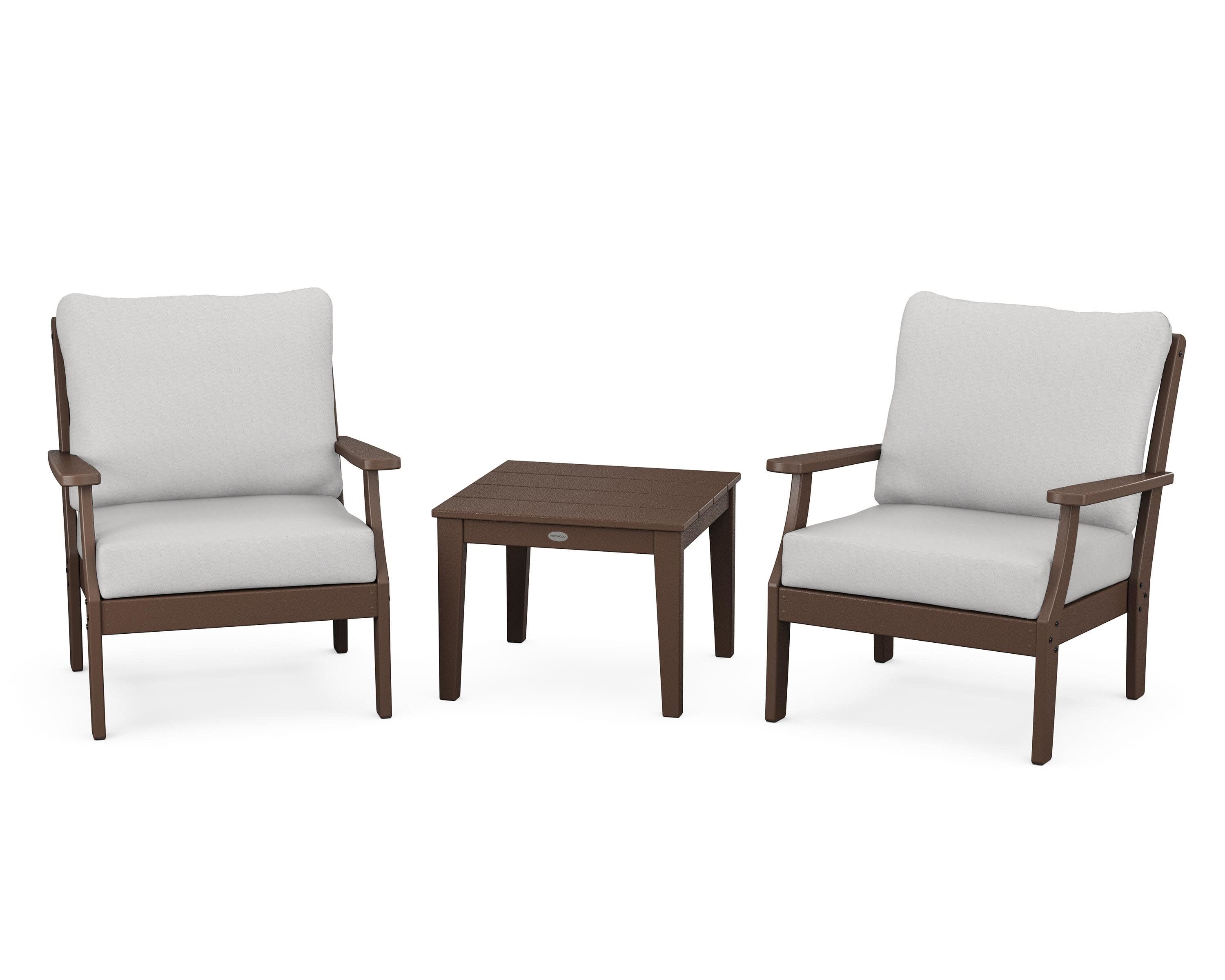 Braxton 3-Piece Deep Seating Set in Mahogany / Diamond in the Rough