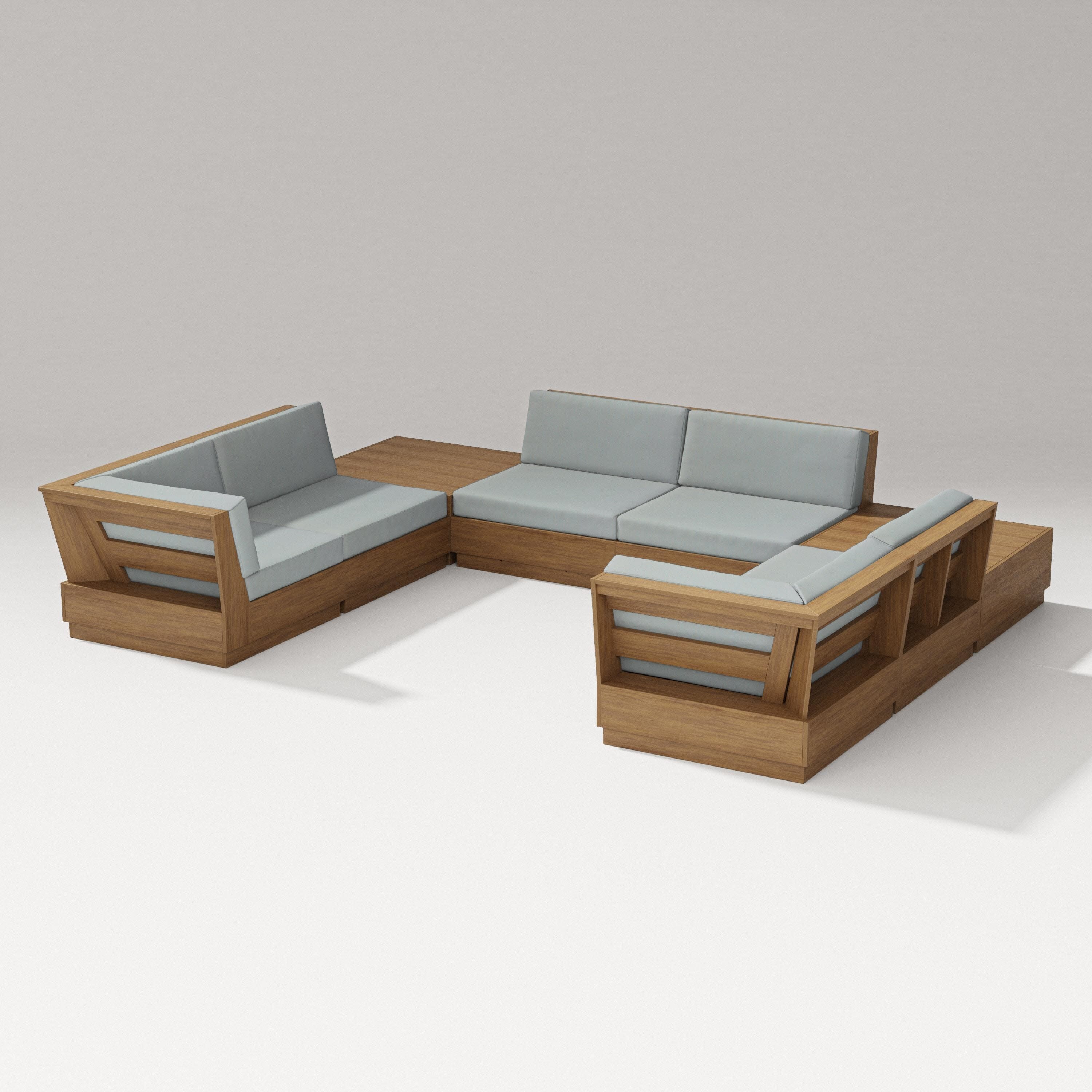 Elevate 8-Piece U-Shaped Sectional in Natural / Spa