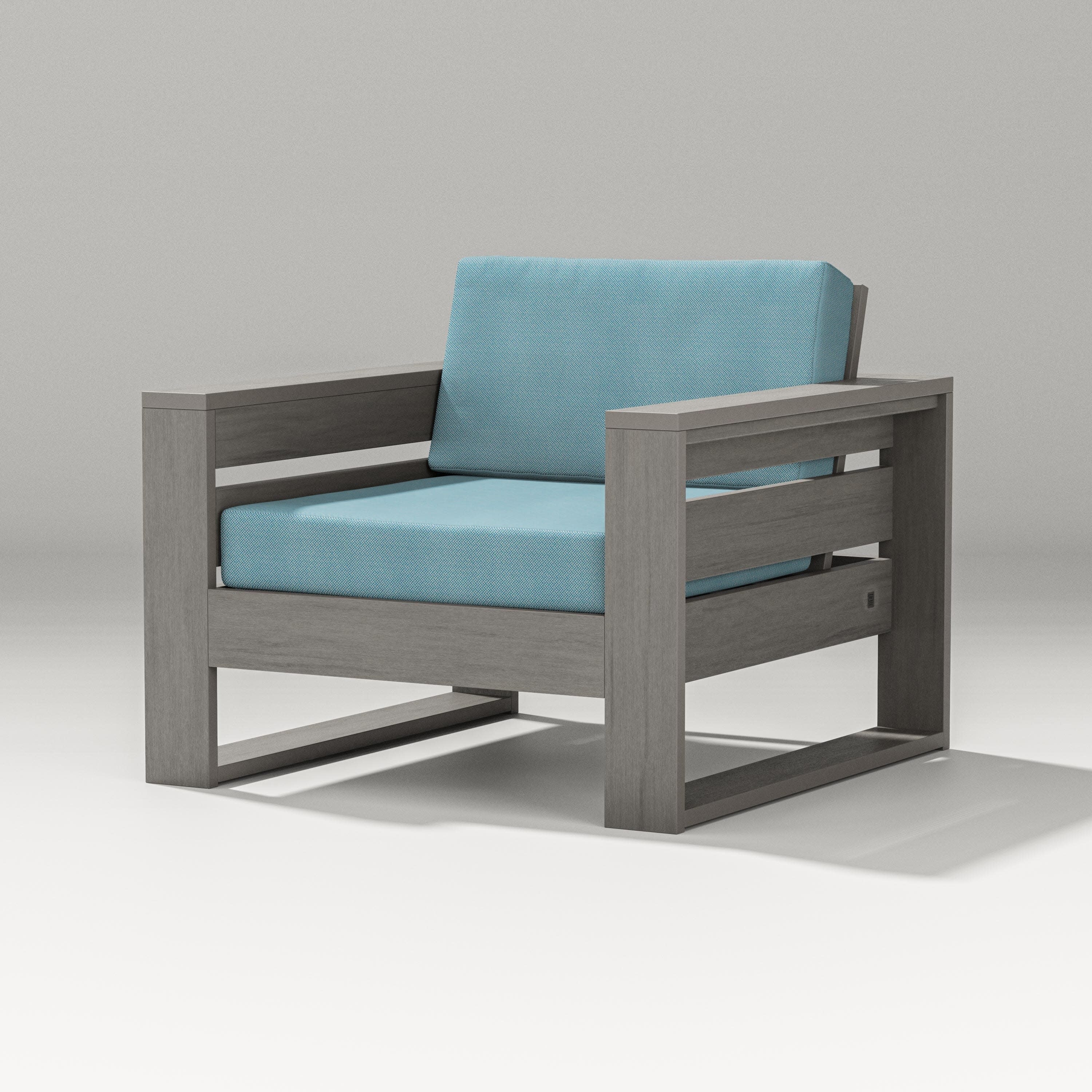 Latitude Lounge Chair in Driftwood / Lattice Sky Blue
