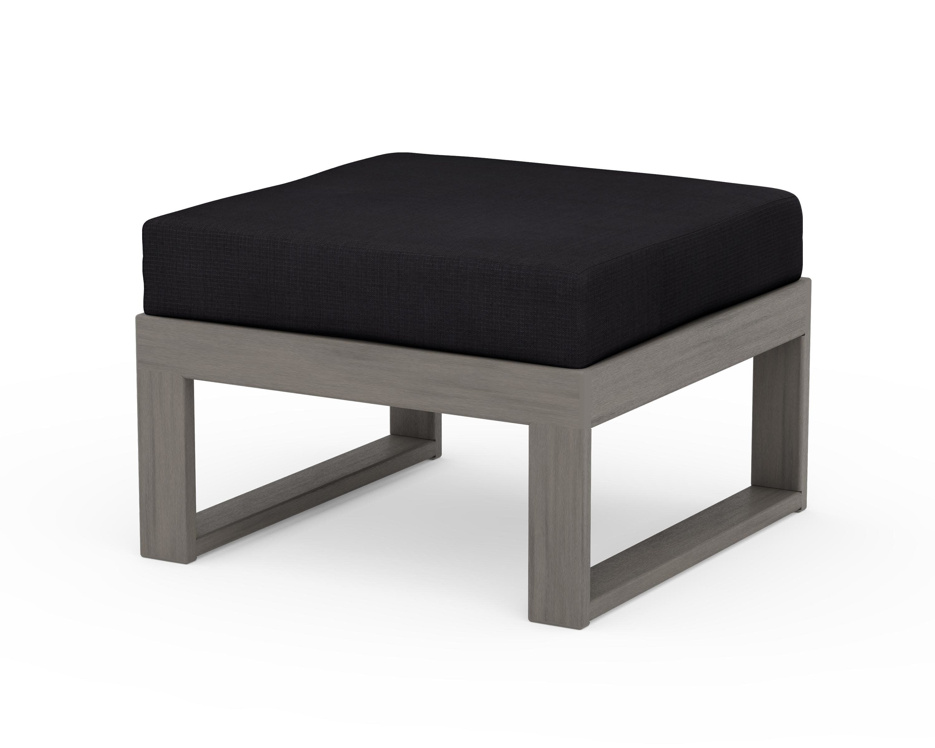 Modular Ottoman - Modern in Driftwood / Midnight Linen