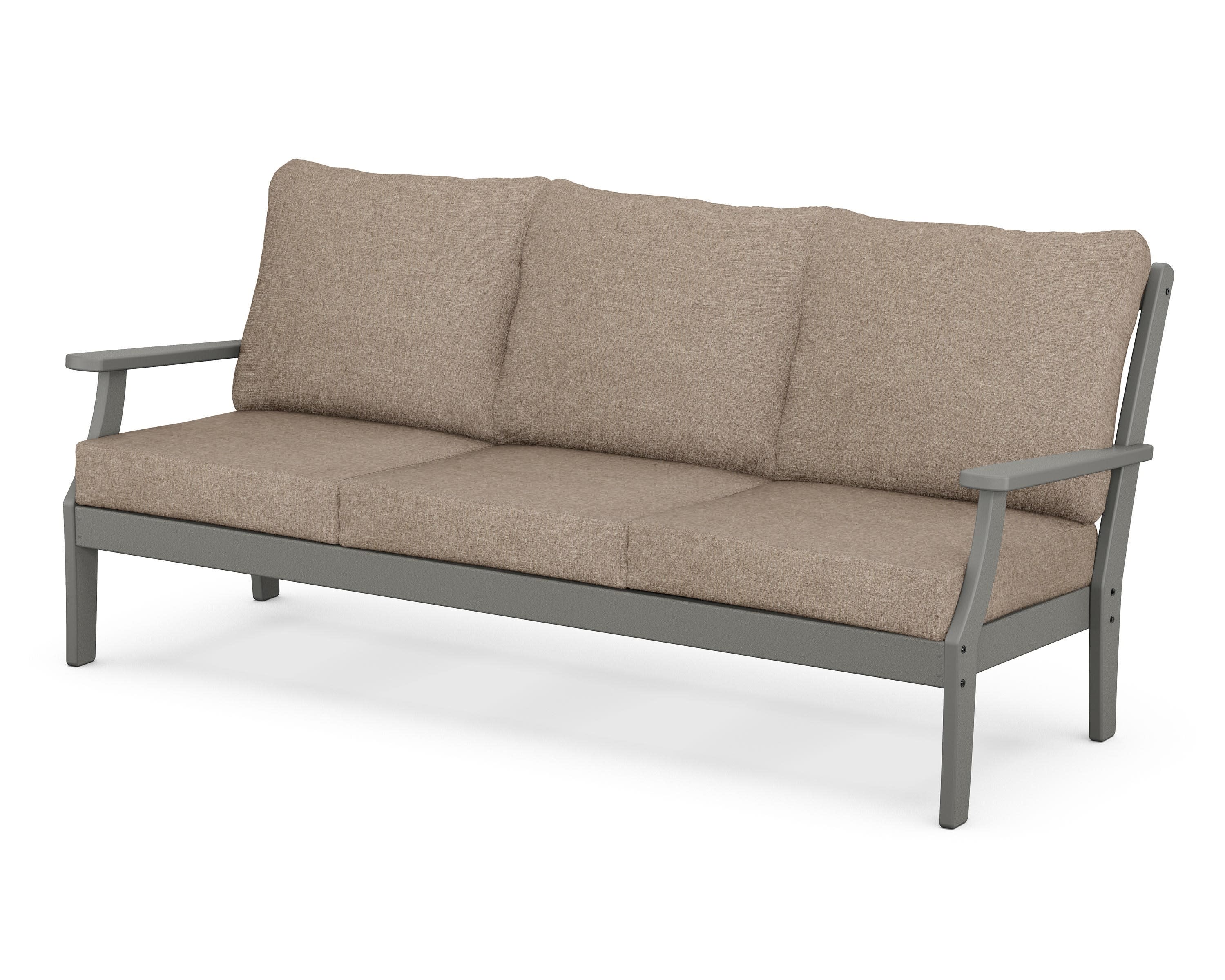 Braxton Deep Seating Sofa in Slate Grey / Spiced Burlap