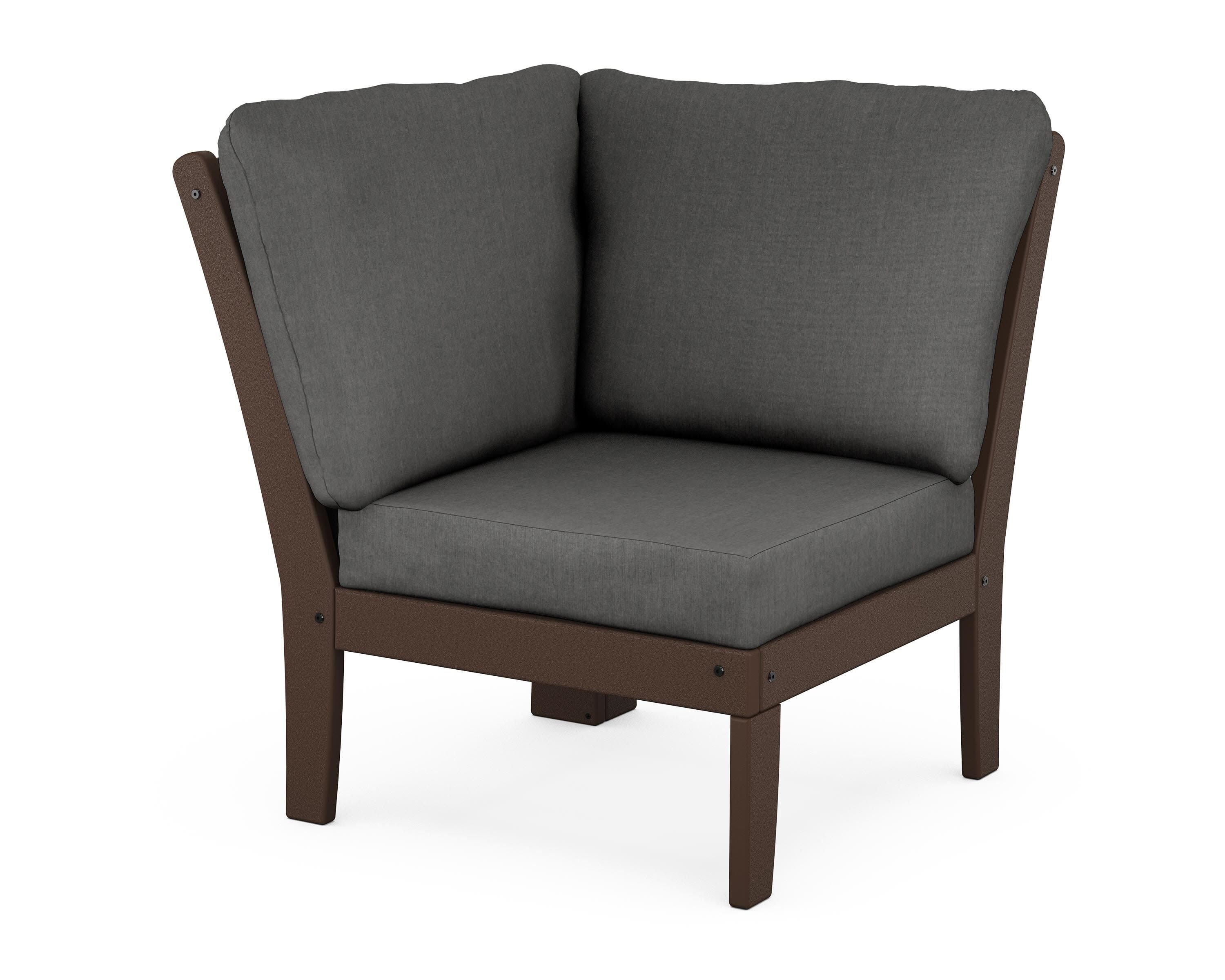Braxton Modular Corner Chair in Mahogany / Spectrum Carbon