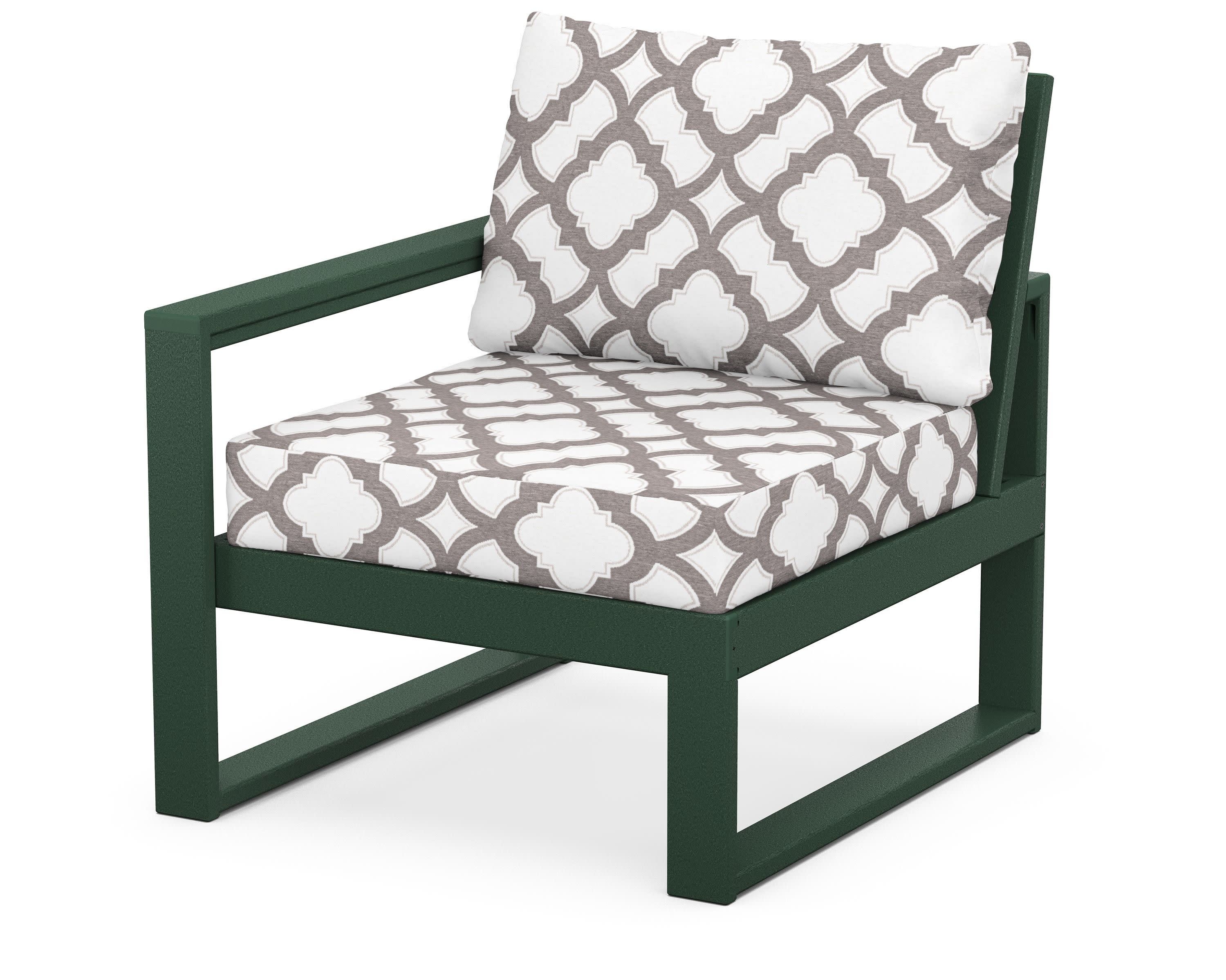 EDGE Modular Left Arm Chair in Green / Trellis Grey Mist