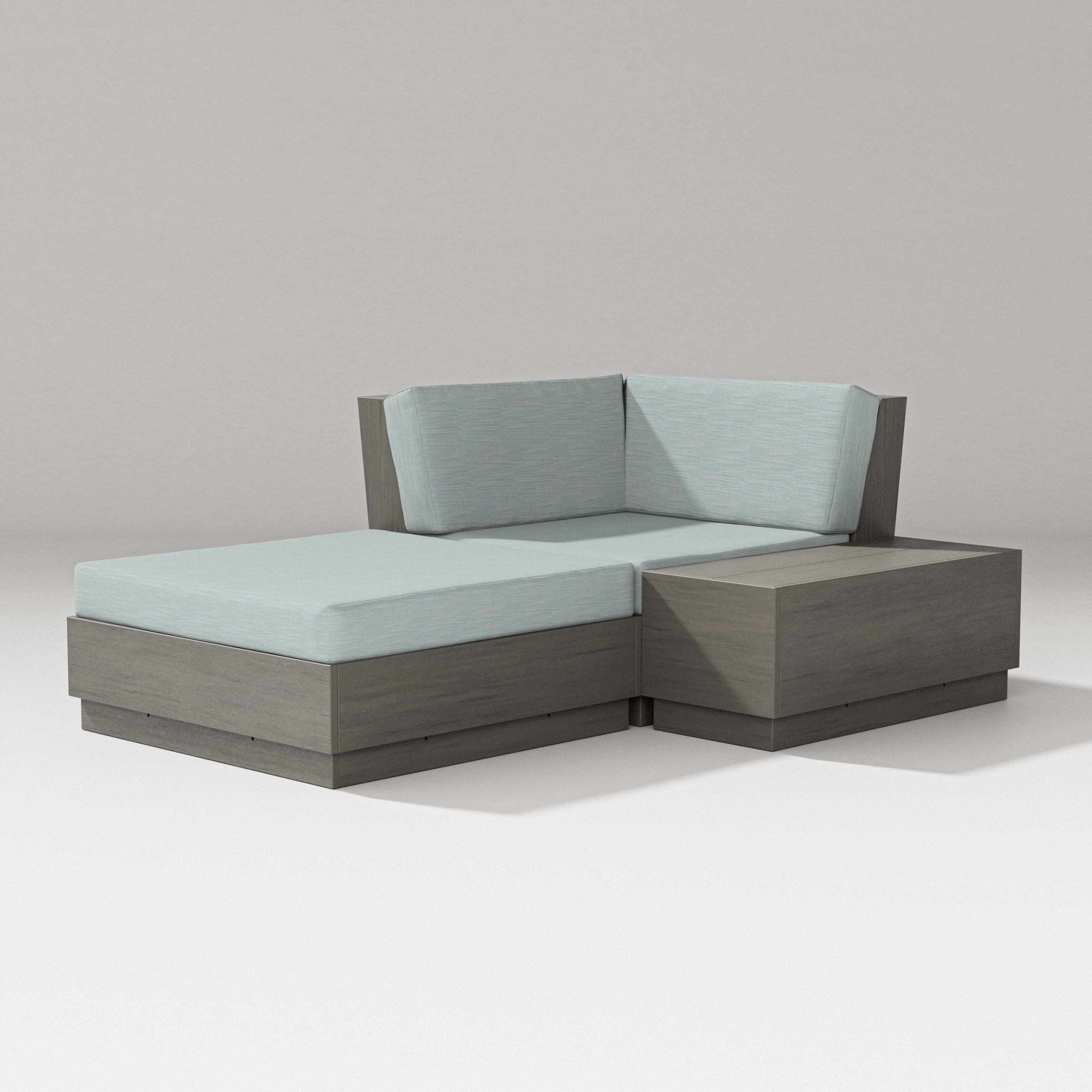 Elevate Corner Chaise in Driftwood / Soothe Mist