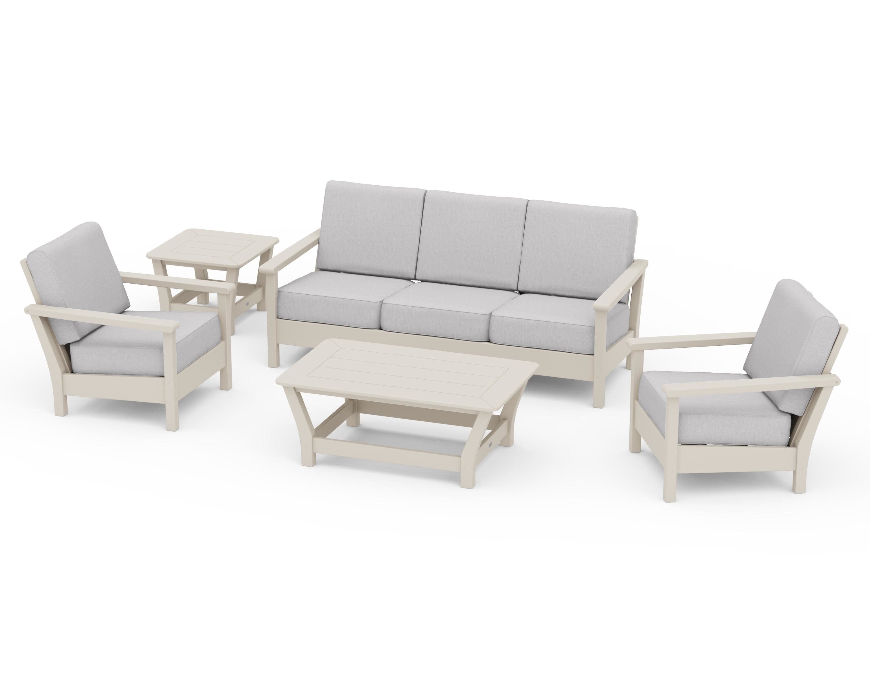 Harbour 5-Piece Deep Seating Set in Sand / Granite