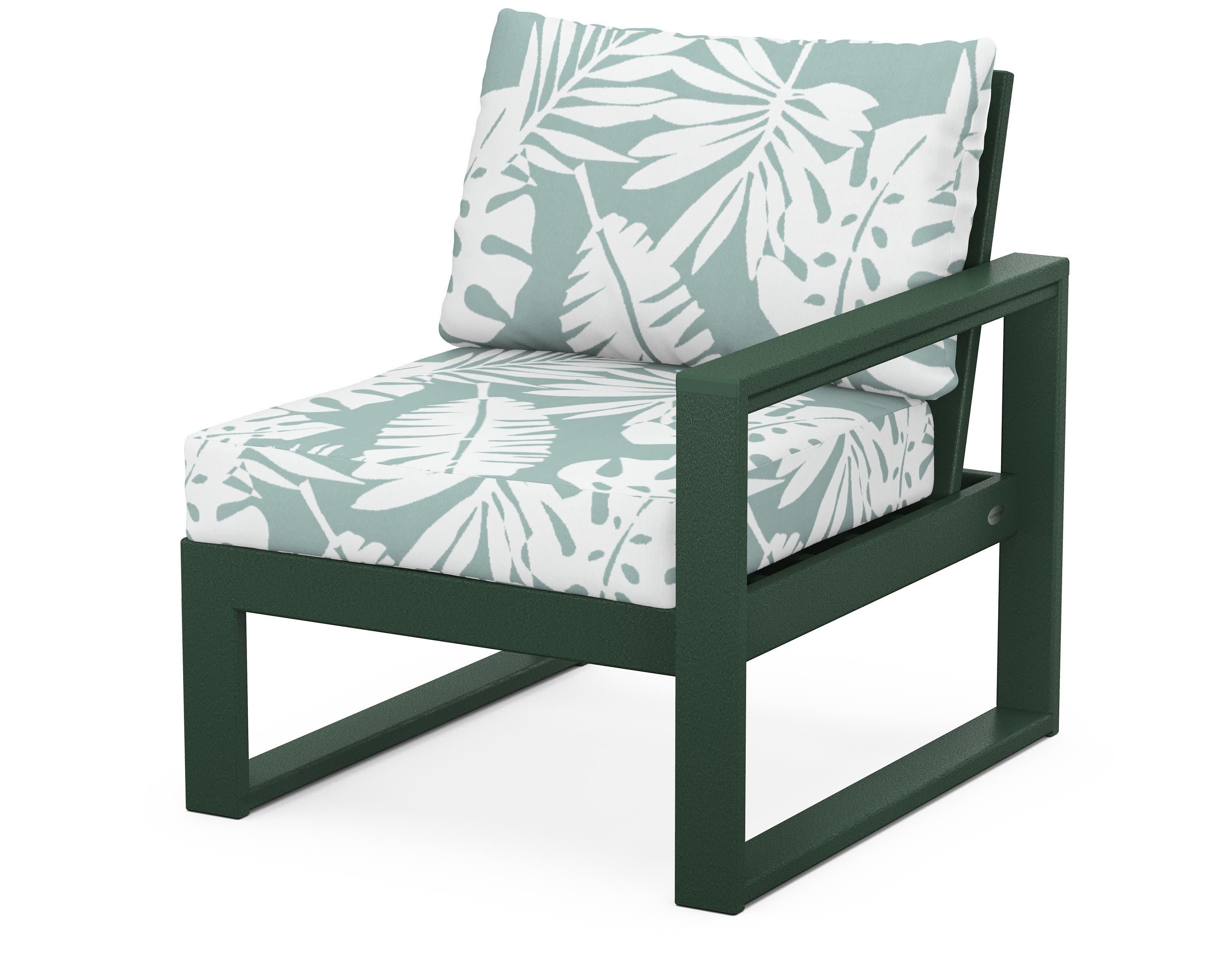 EDGE Modular Right Arm Chair in Green / Leaf Glacier Spa