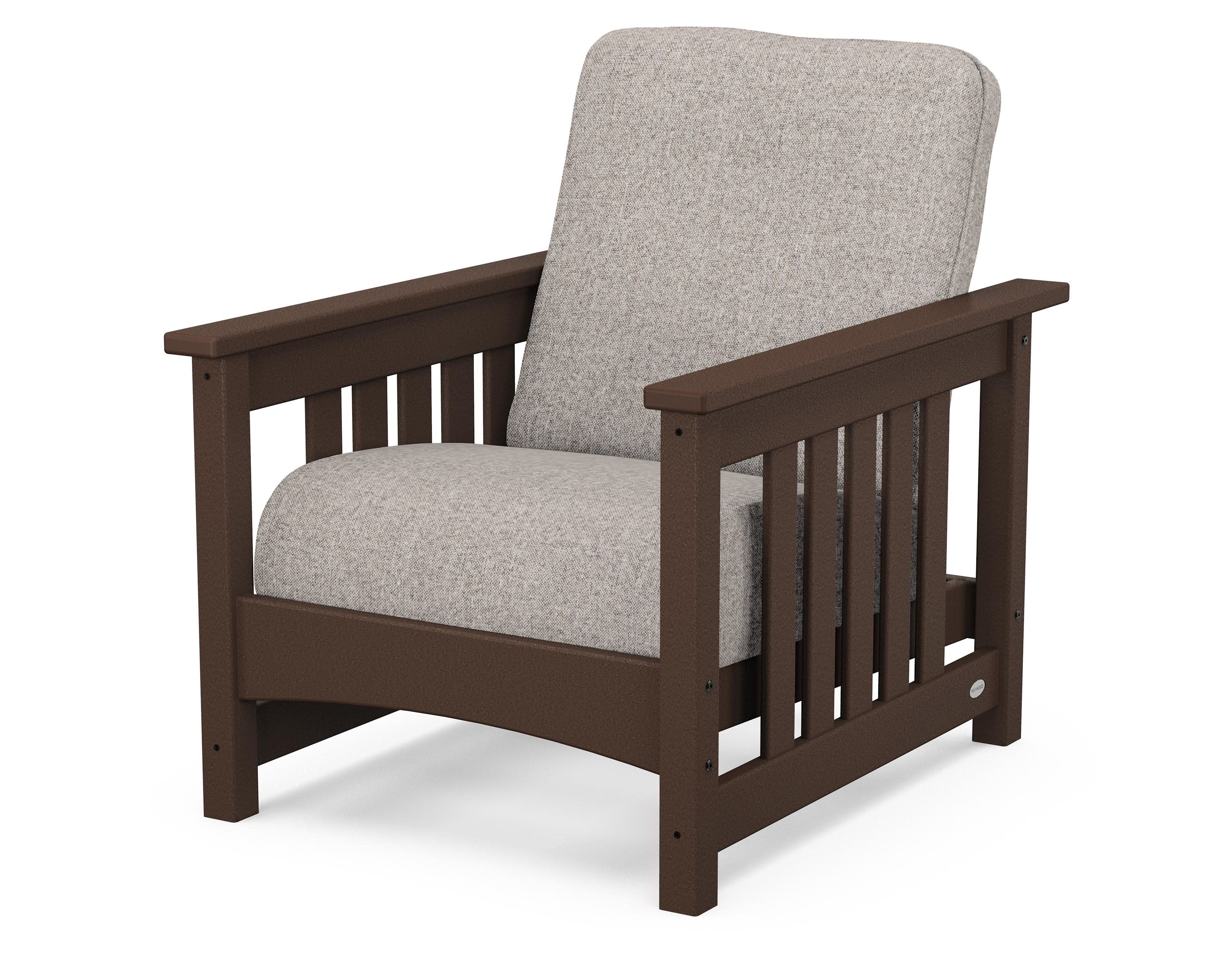 Club Mission Chair in Mahogany / Weathered Tweed