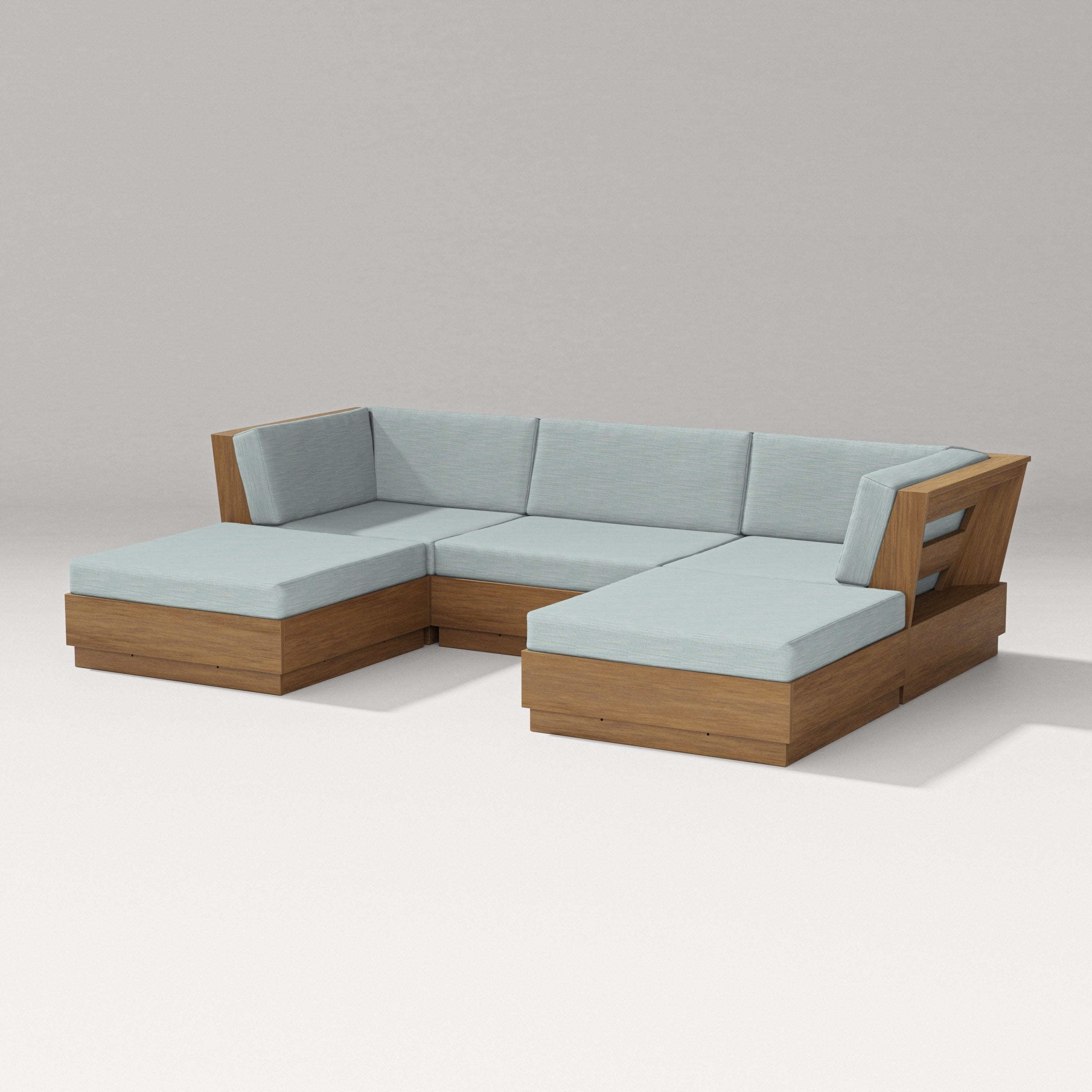 Elevate Double Chaise Sectional in Natural / Soothe Mist