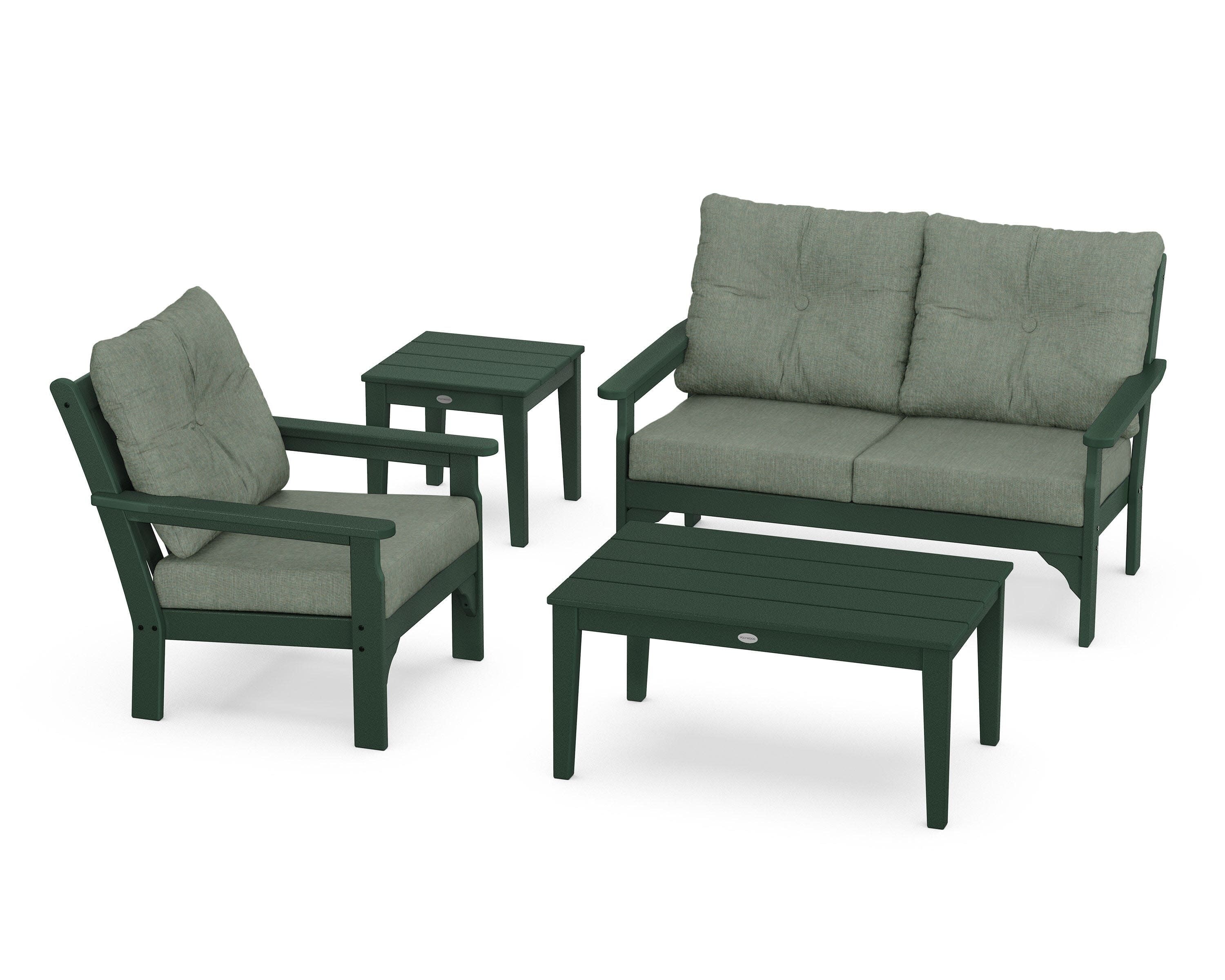 Vineyard 4-Piece Deep Seating Set in Green / Cast Sage