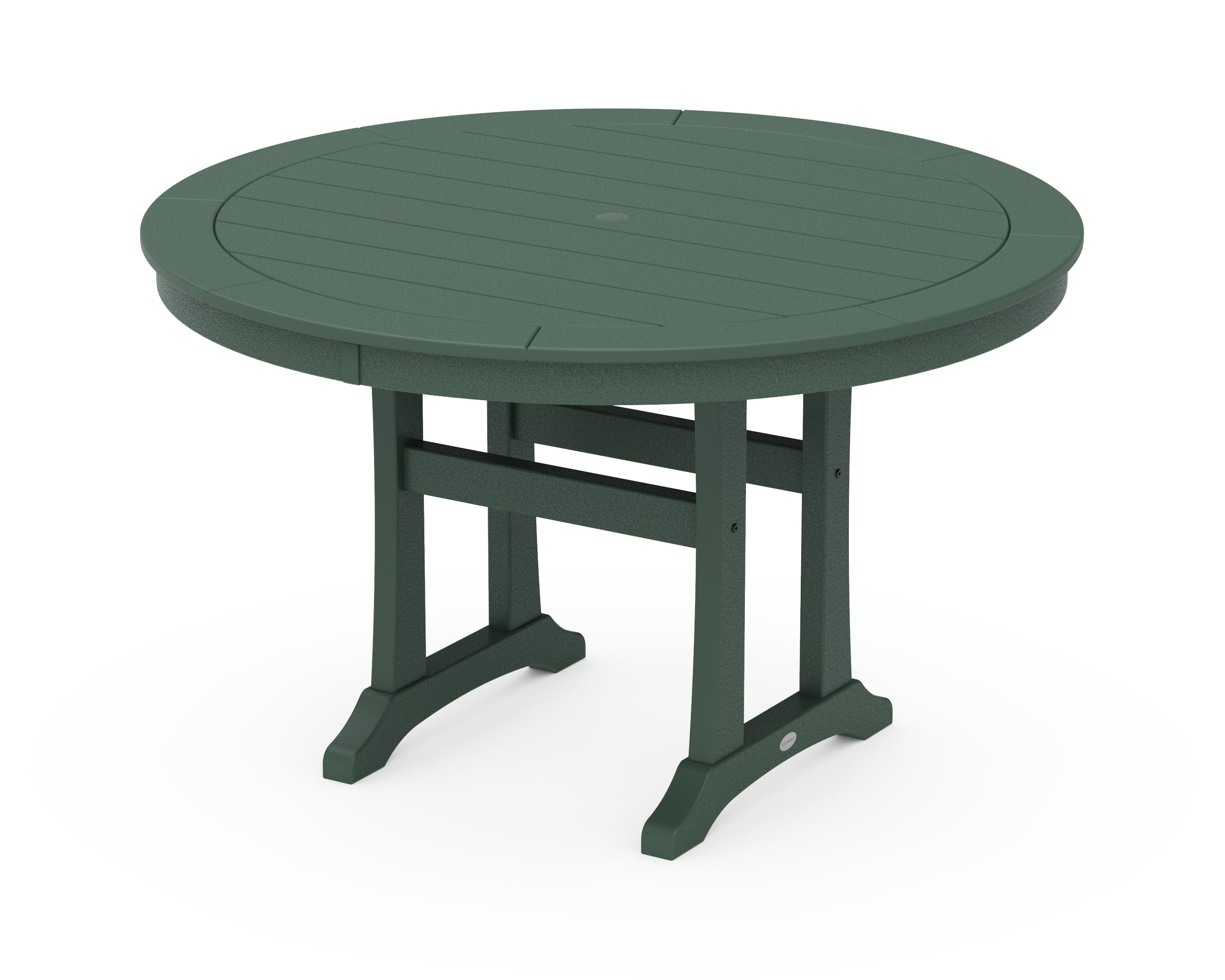 Nautical Trestle 48" Round Dining Table in Green