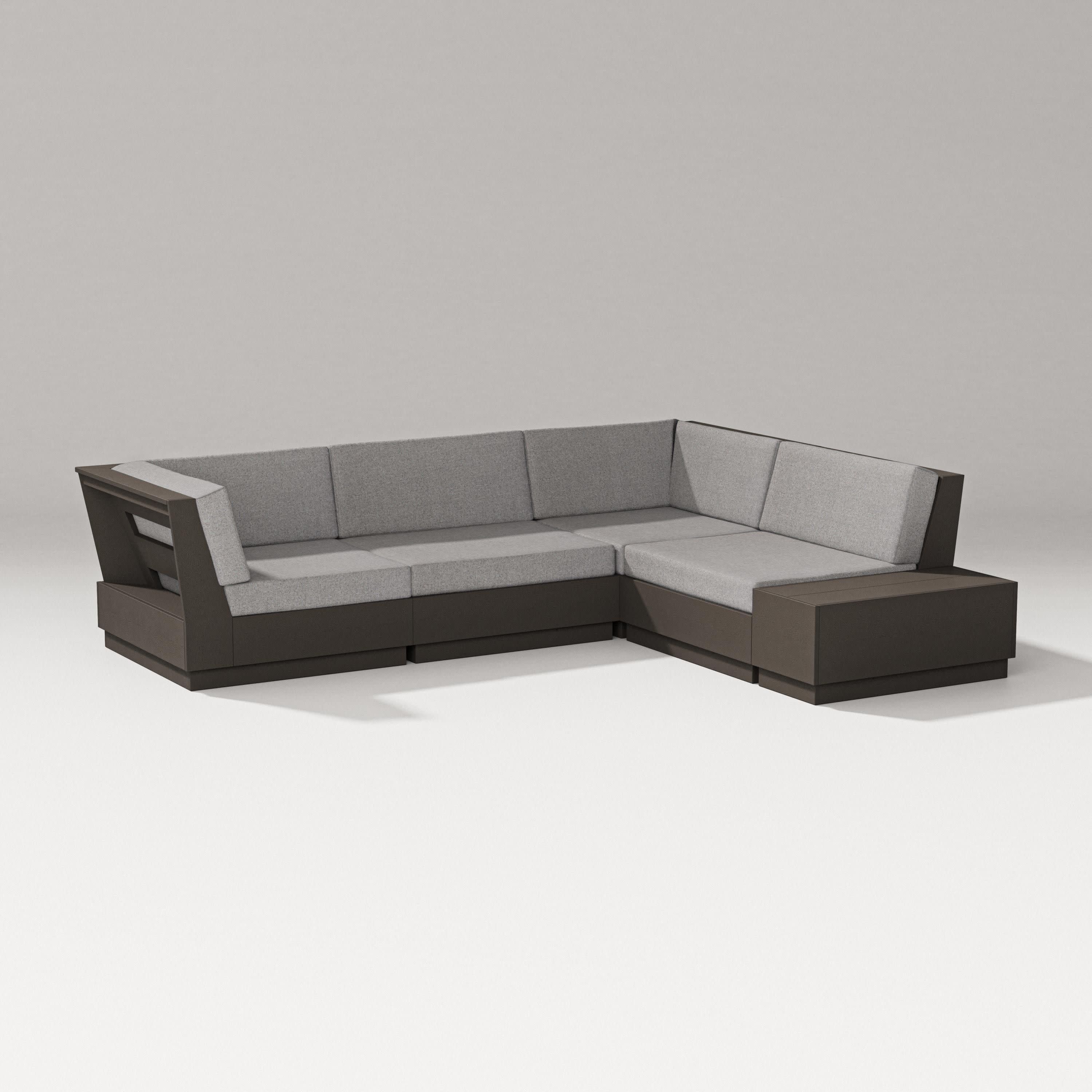 Elevate Corner Sectional in Vintage Coffee / Grey Mist