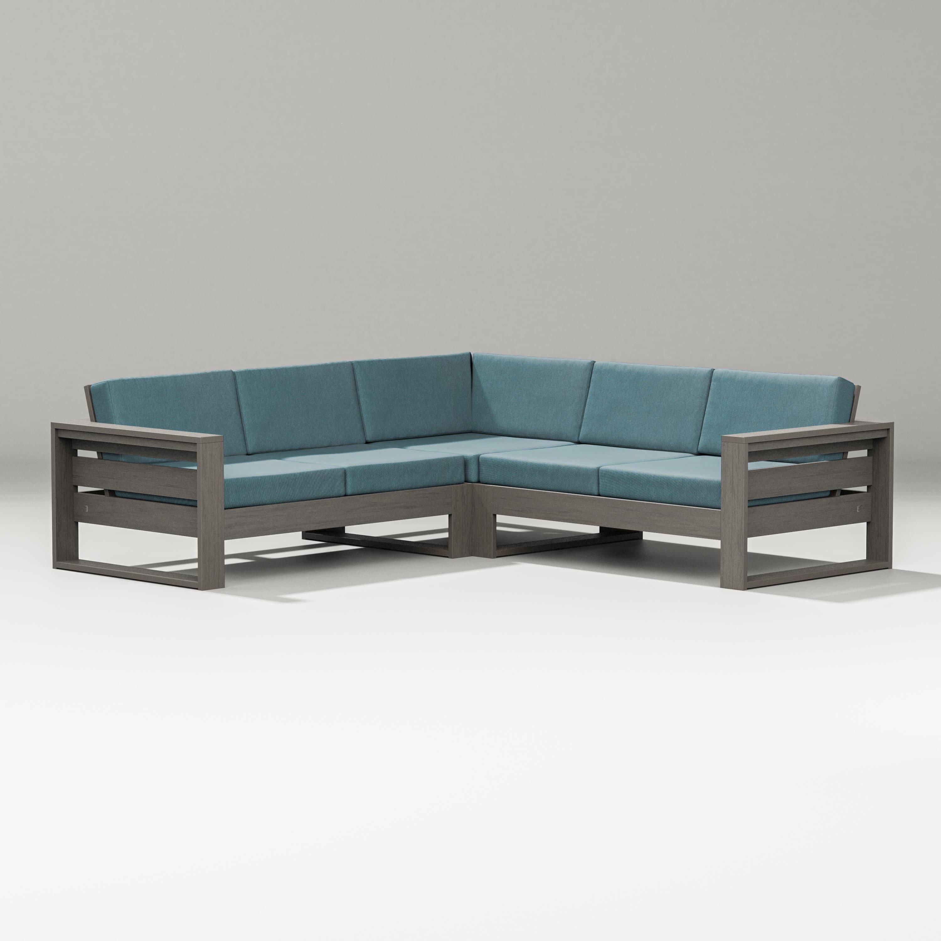 Latitude Corner Sectional in Driftwood / Ocean Teal