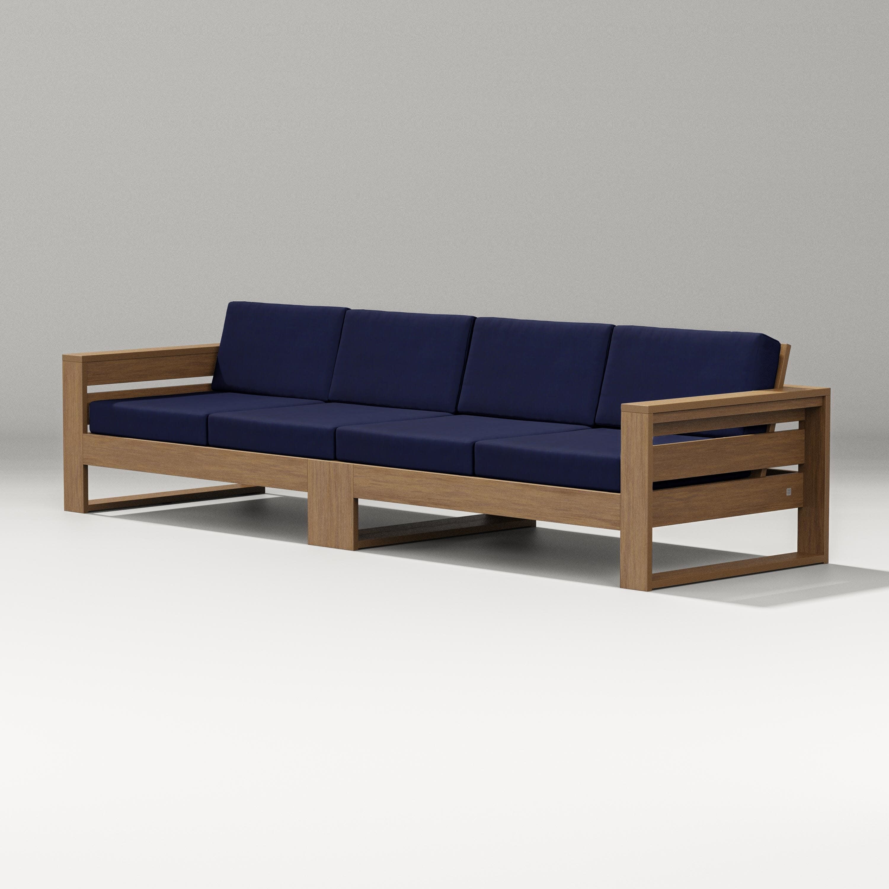 Latitude Straight Sectional in Natural / Navy