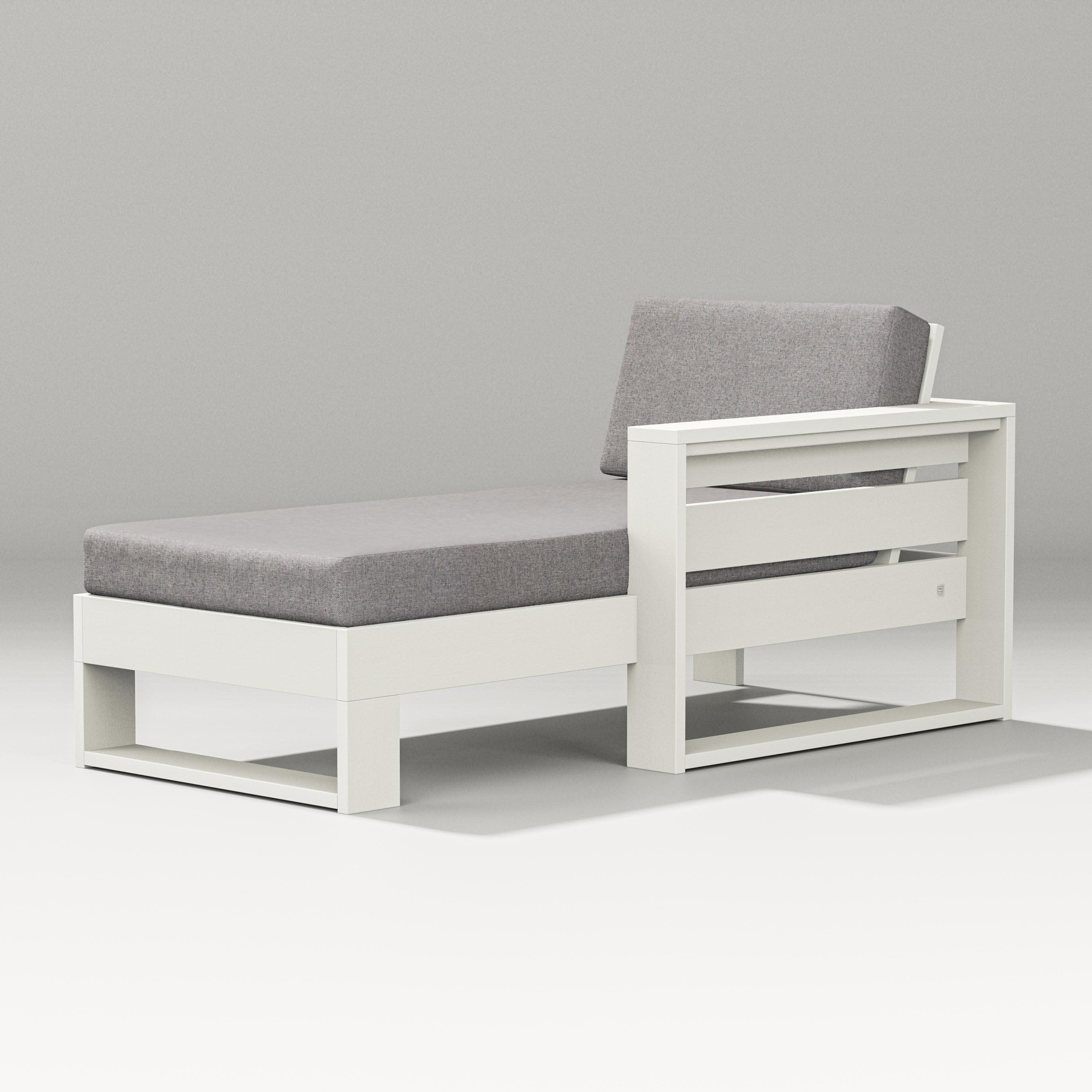 Latitude Modular Right Arm Chaise in Vintage White / Grey Mist