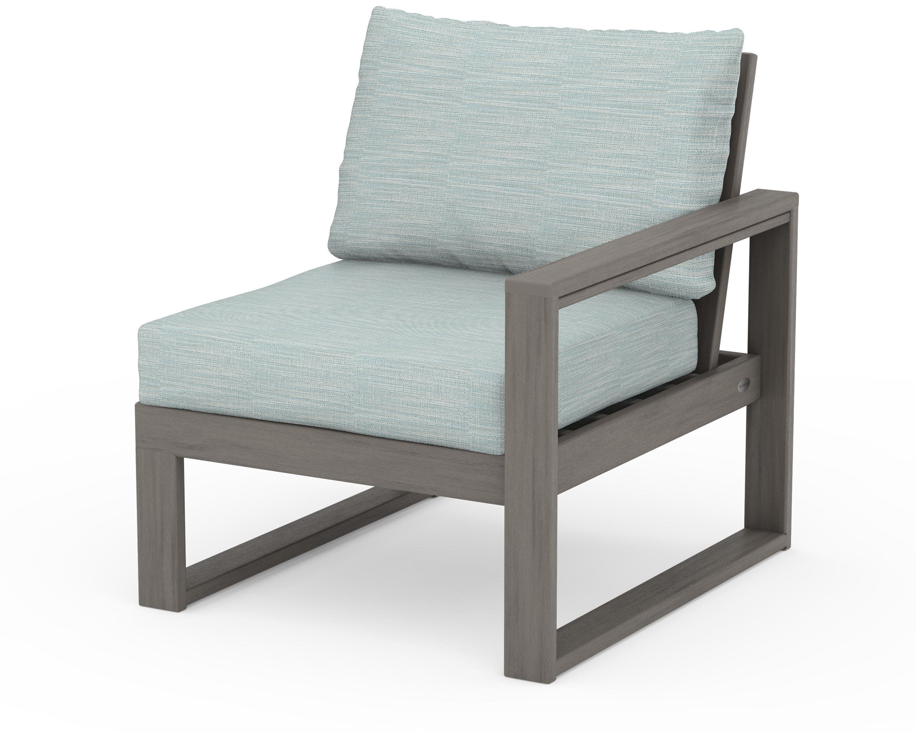 EDGE Modular Right Arm Chair in Driftwood / Soothe Mist