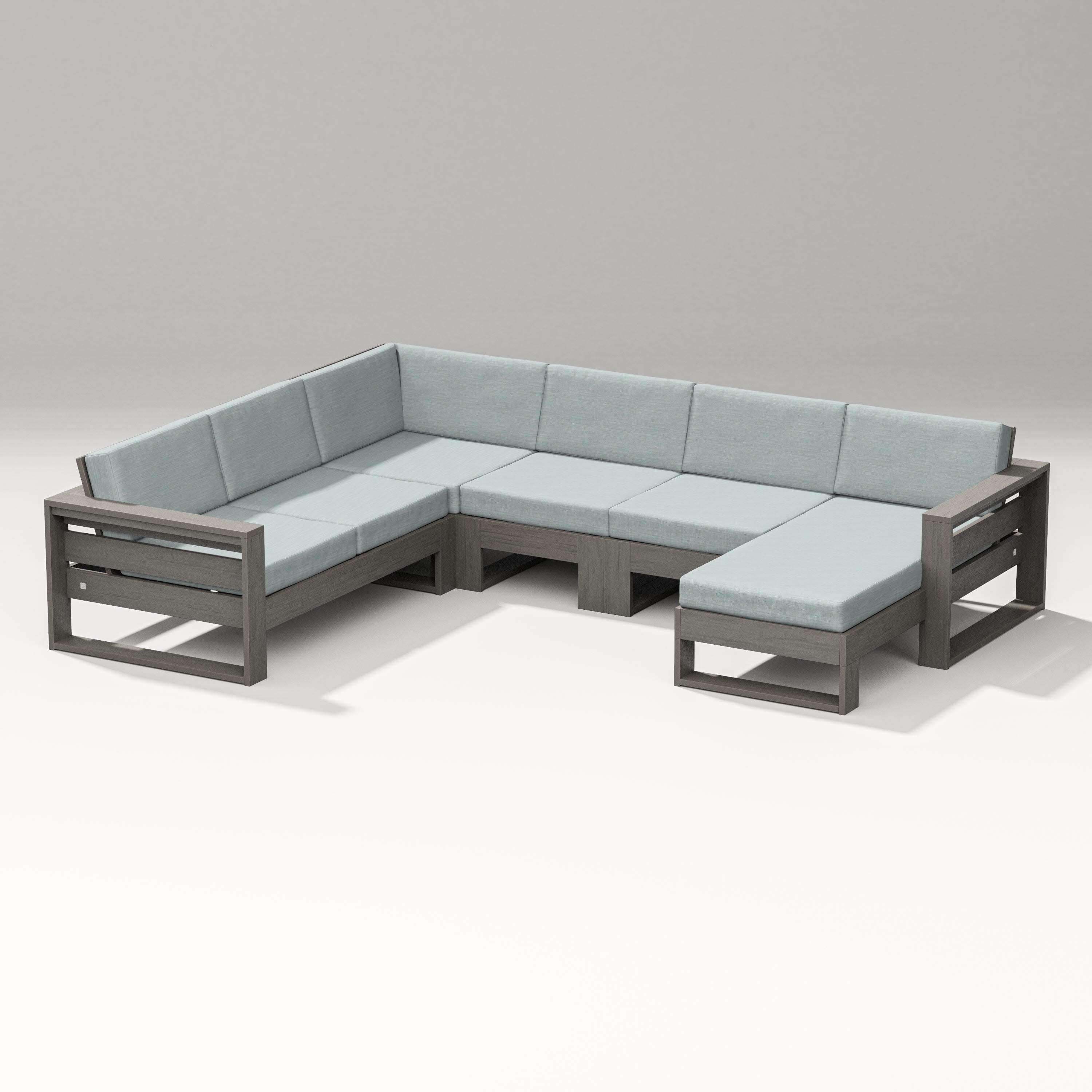 Latitude Corner Sectional with Right Chaise in Driftwood / Soothe Mist