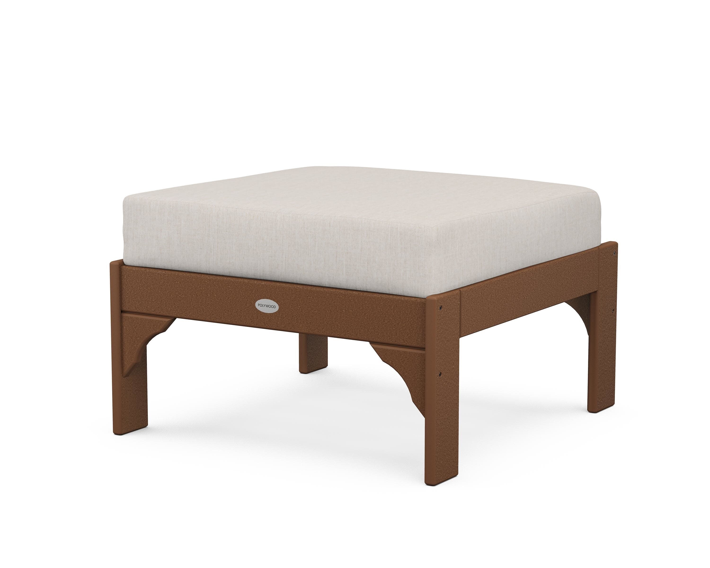 Vineyard Deep Seating Ottoman in Teak / Cast Ash