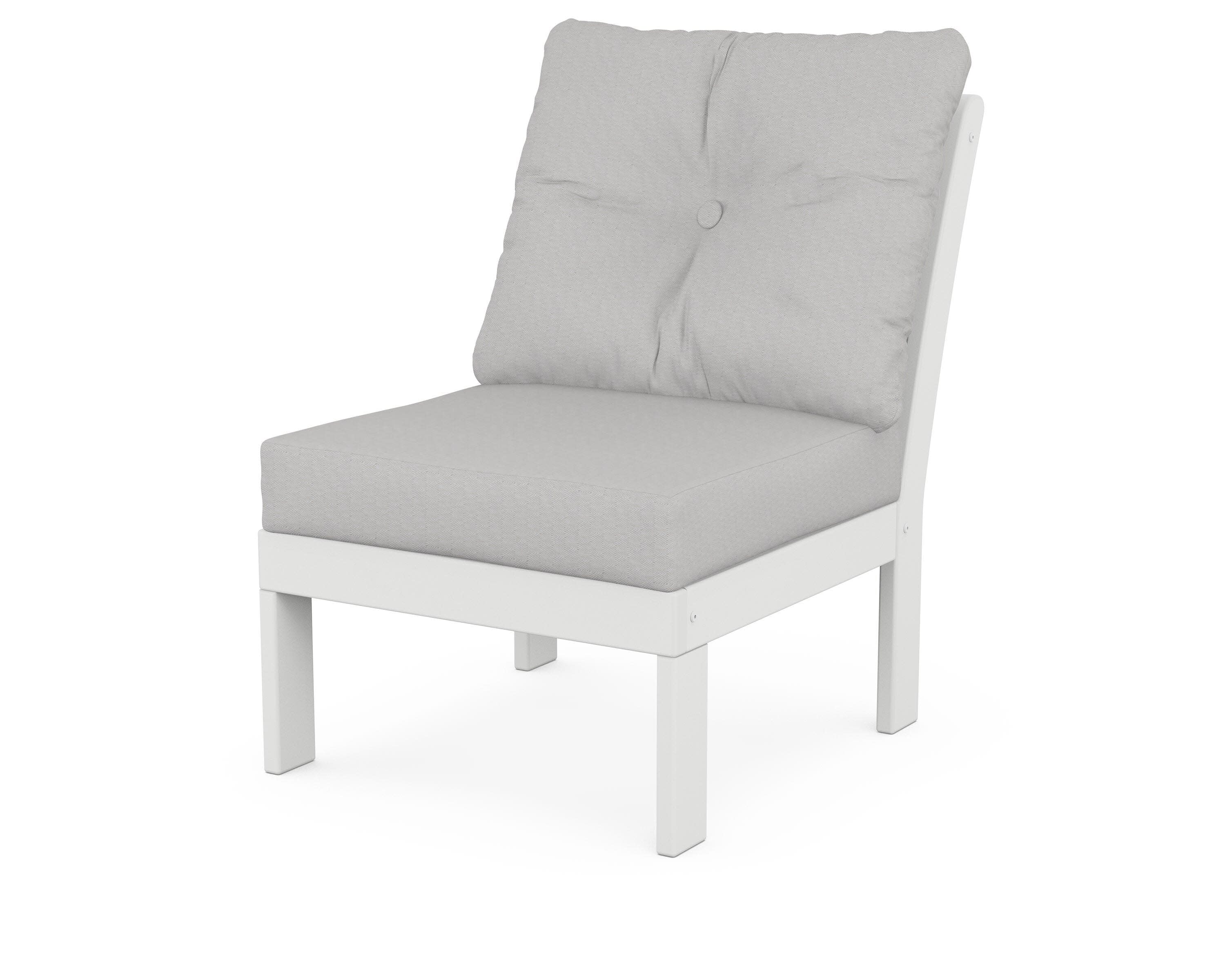 Vineyard Modular Armless Chair in White / Diamond in the Rough