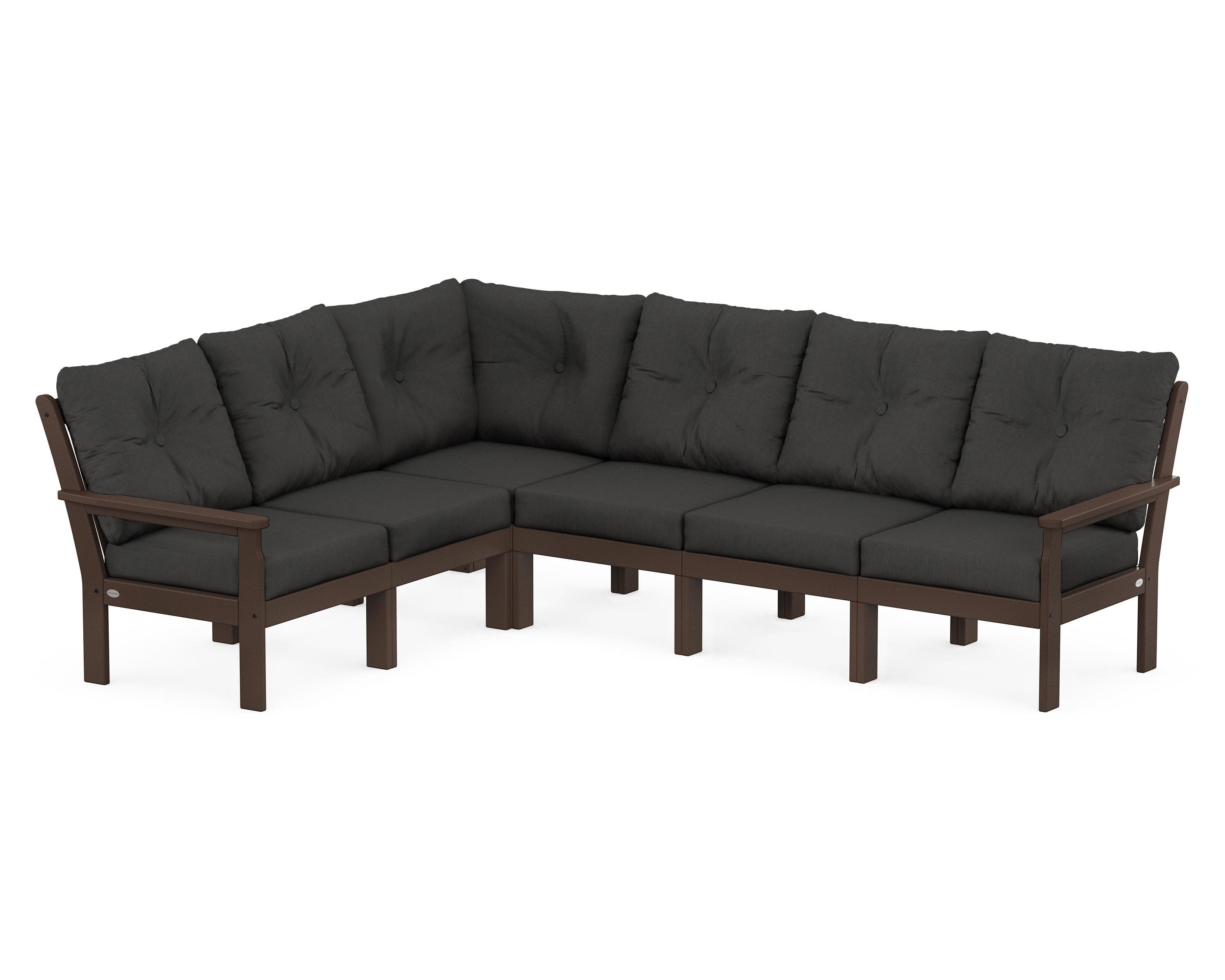 Vineyard 6-Piece Sectional in Mahogany / Spectrum Carbon