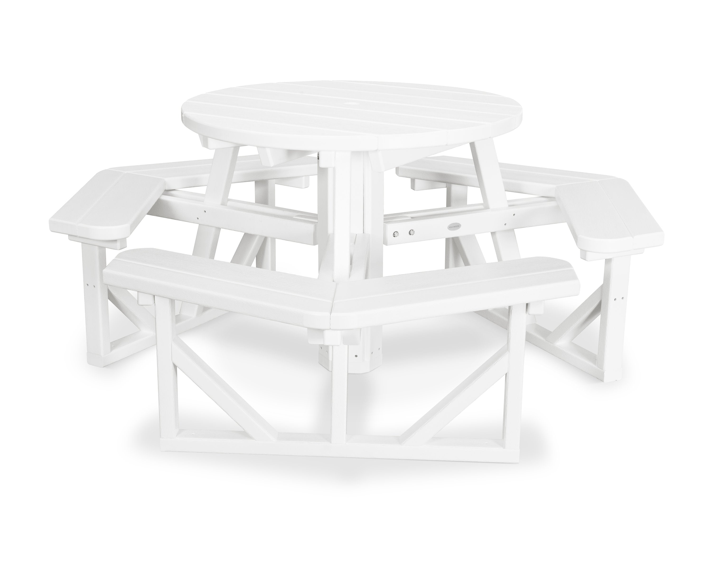 Park 36" Round Picnic Table in White