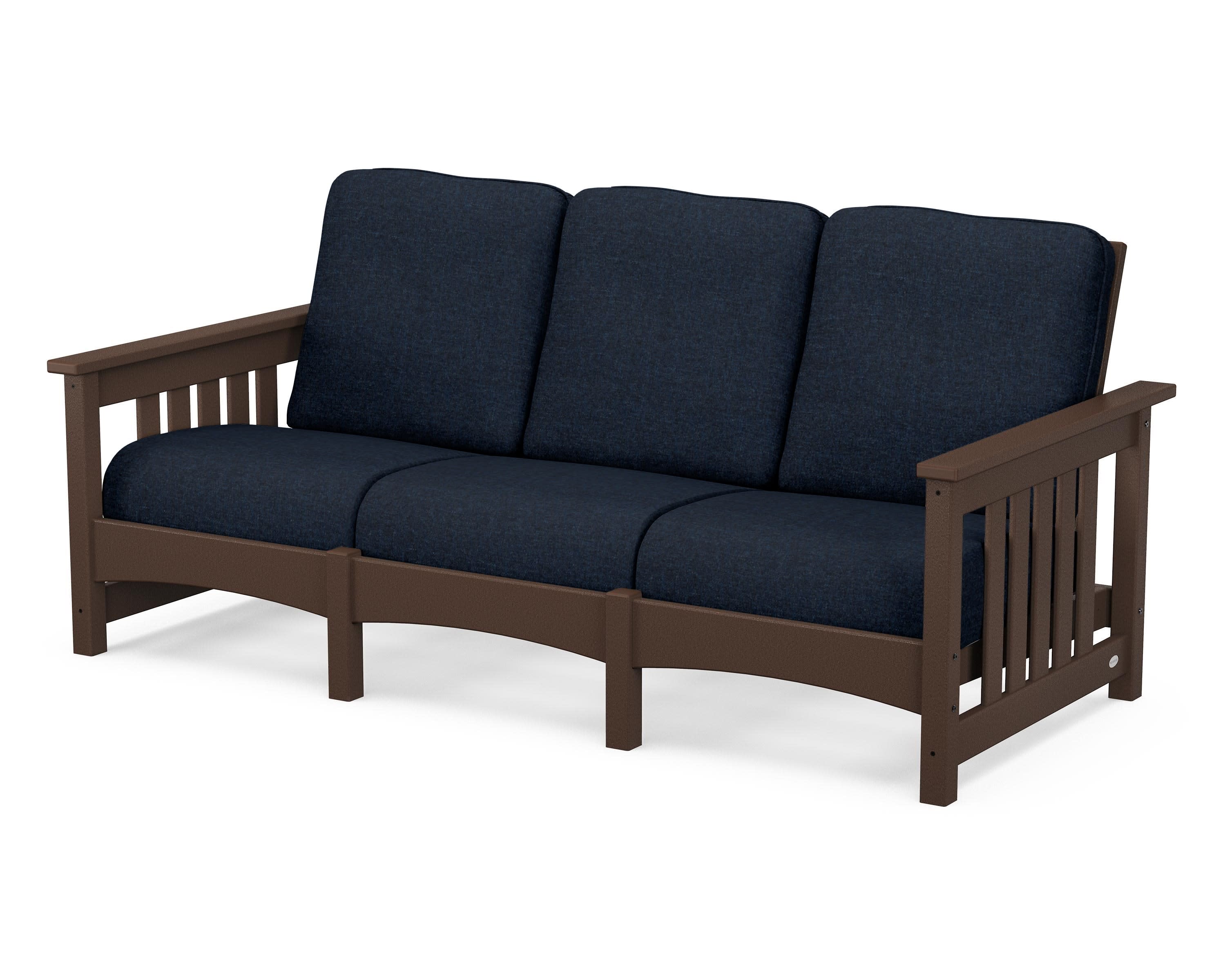 Club Mission Sofa in Mahogany / Marine Indigo