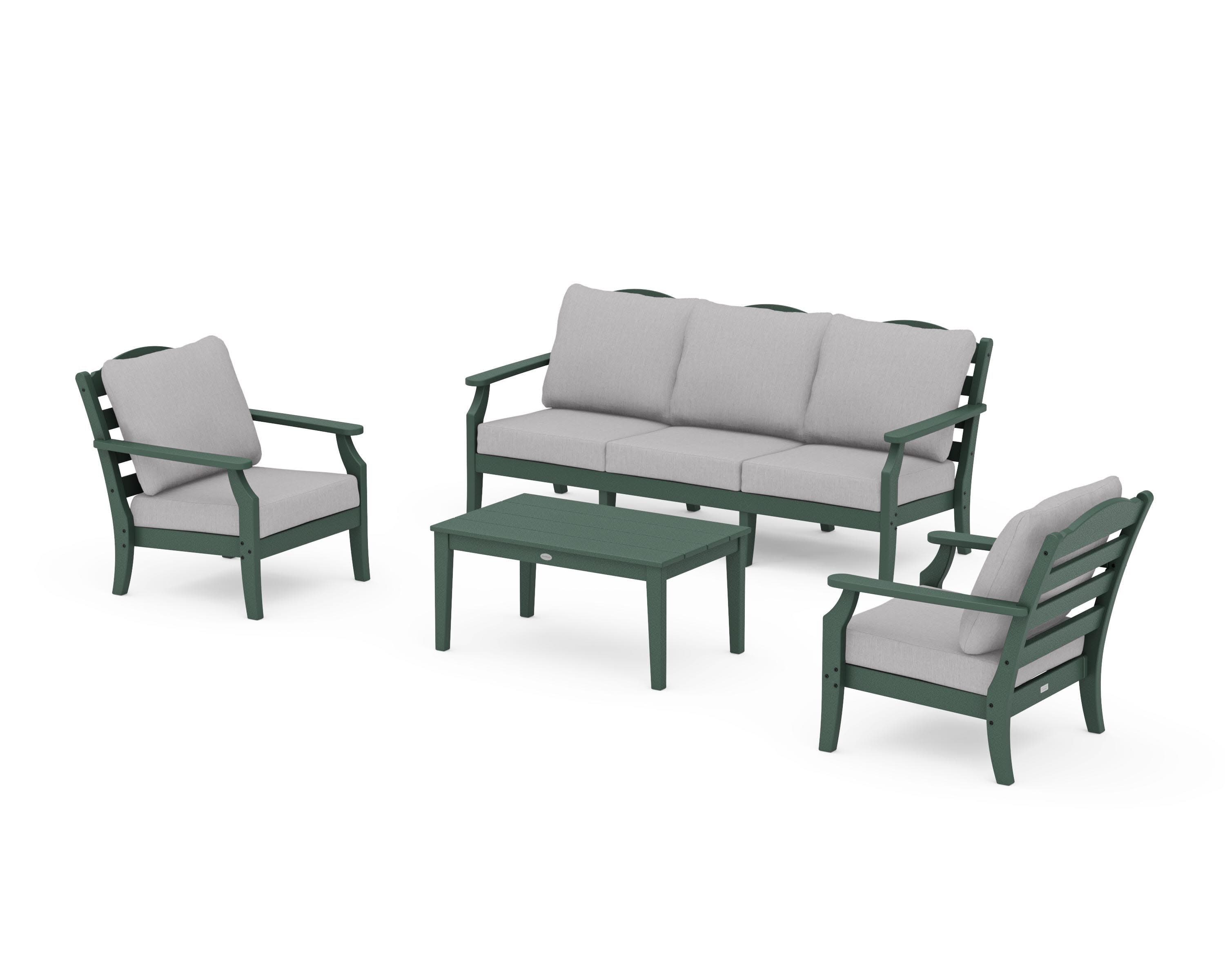 Savannah 4-Piece Deep Seating Set with Sofa in Green / Granite