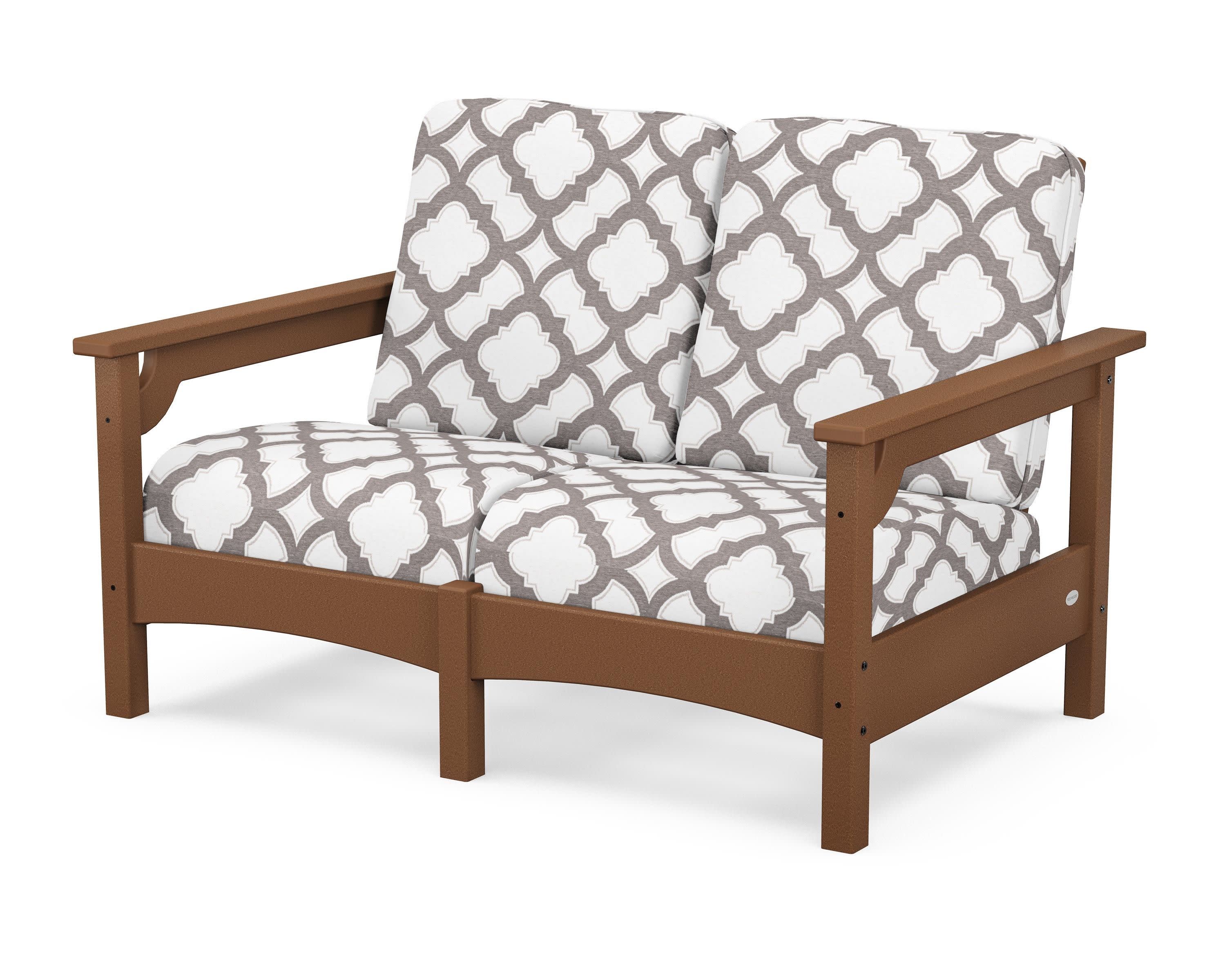 Club Loveseat in Teak / Trellis Grey Mist