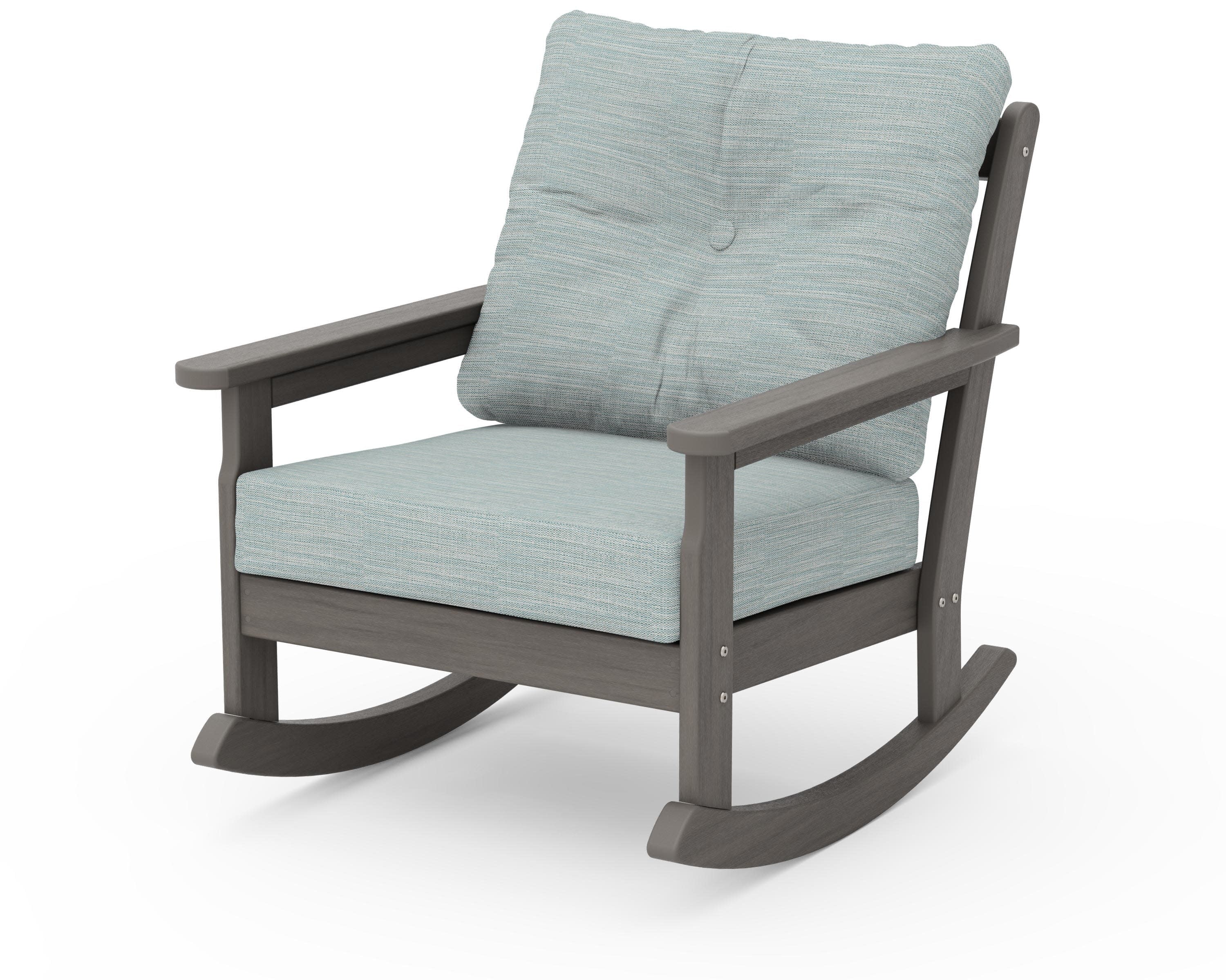 Vineyard Deep Seating Rocking Chair in Driftwood / Soothe Mist