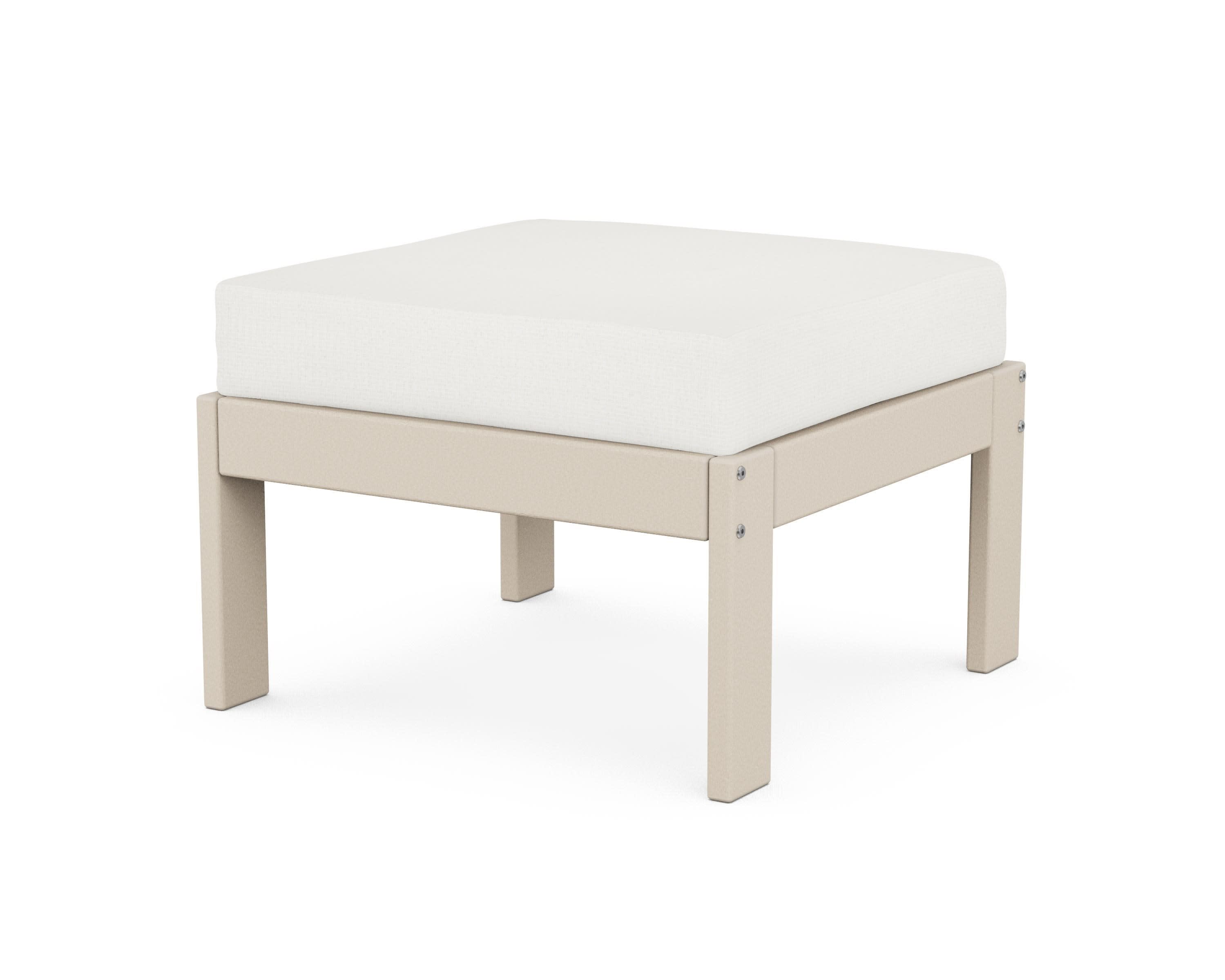 Vineyard Modular Ottoman in Sand / Natural Linen